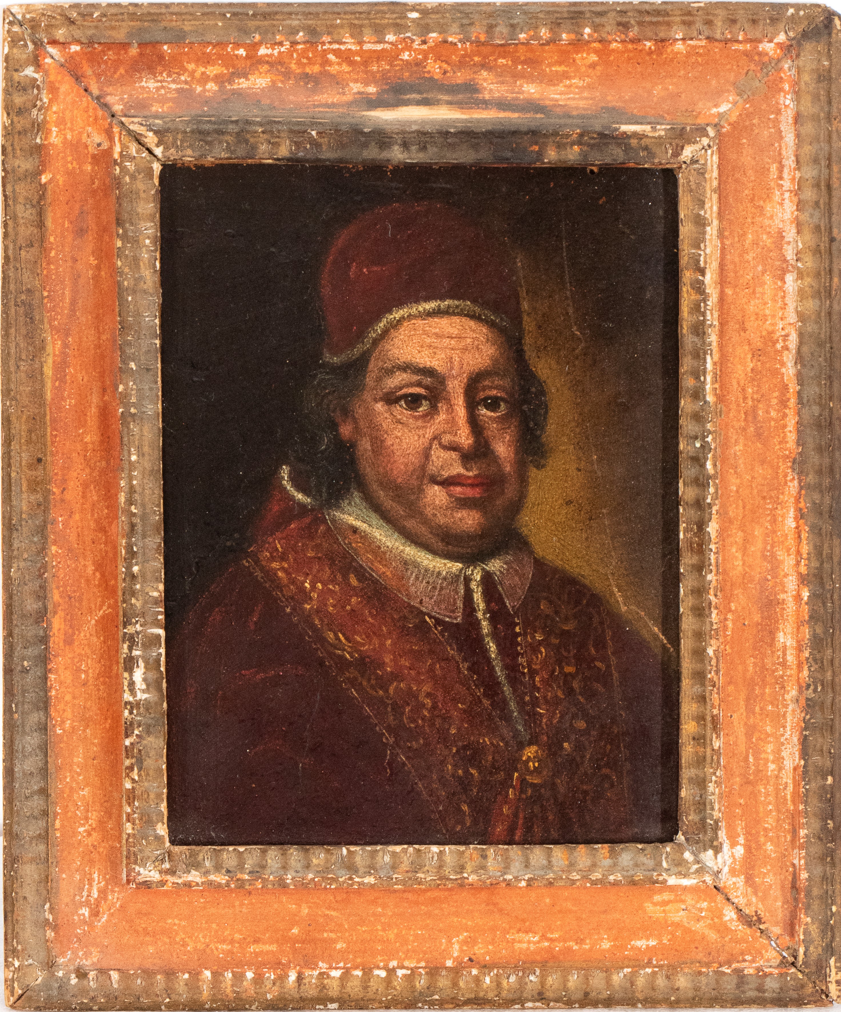 Artista Attivo a Roma, XVIII Secolo - Ritratto di Papa Clemente XII Rezzonico, olio su tavola