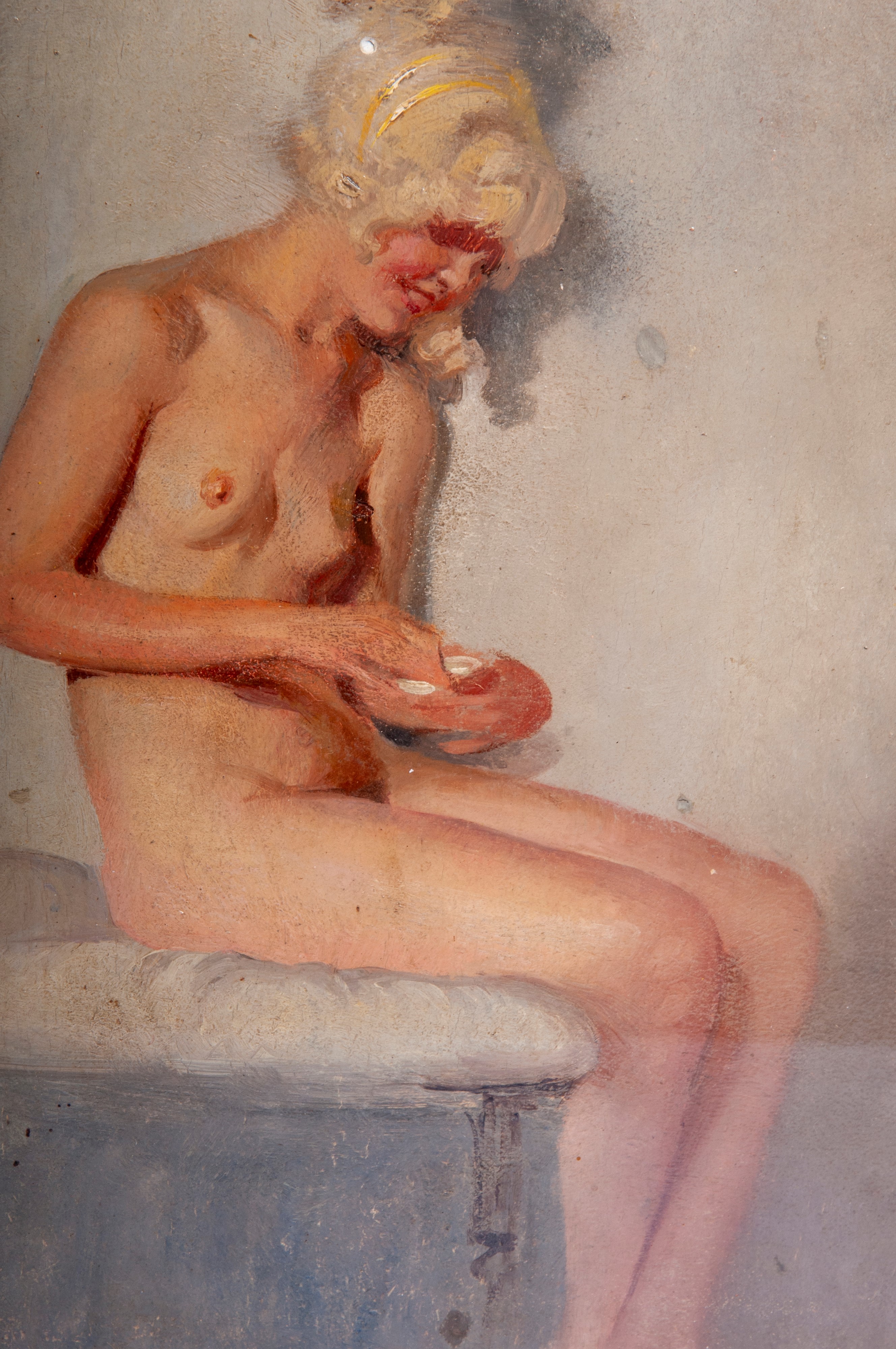 Erminio Loy - Nudo di donna, dipinto olio su tavola