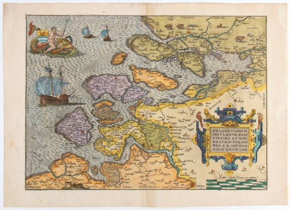 Abraham Ortelius - [Europa - Paessi Bassi] Zelandicarum Insularum exactissima et nova descriptio...