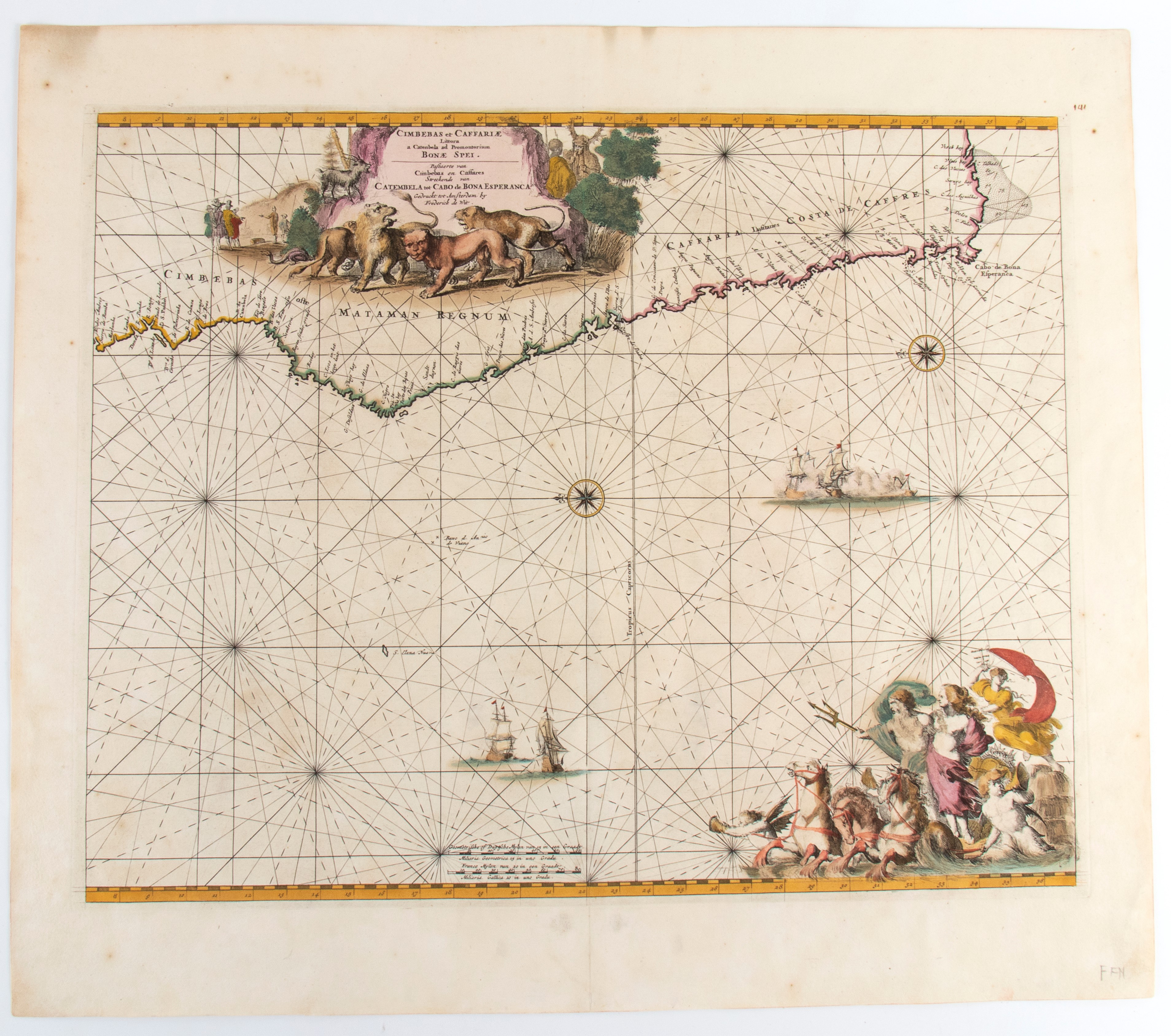 [Africa - carte nautiche] Occidentalior Tractus Indiarum Orientalium | Tractus Littorales Guineae...