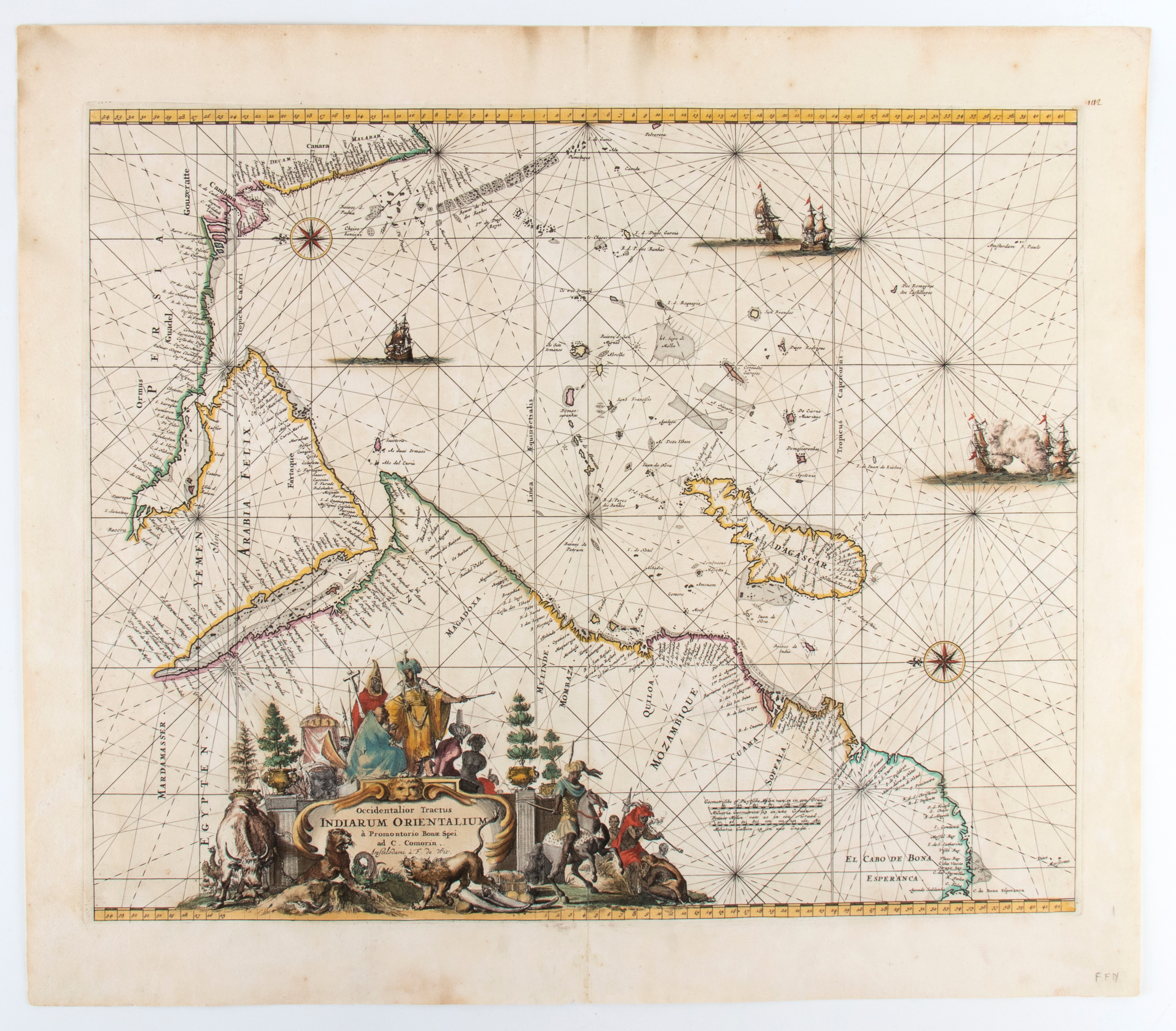 [Africa - carte nautiche] Occidentalior Tractus Indiarum Orientalium | Tractus Littorales Guineae...