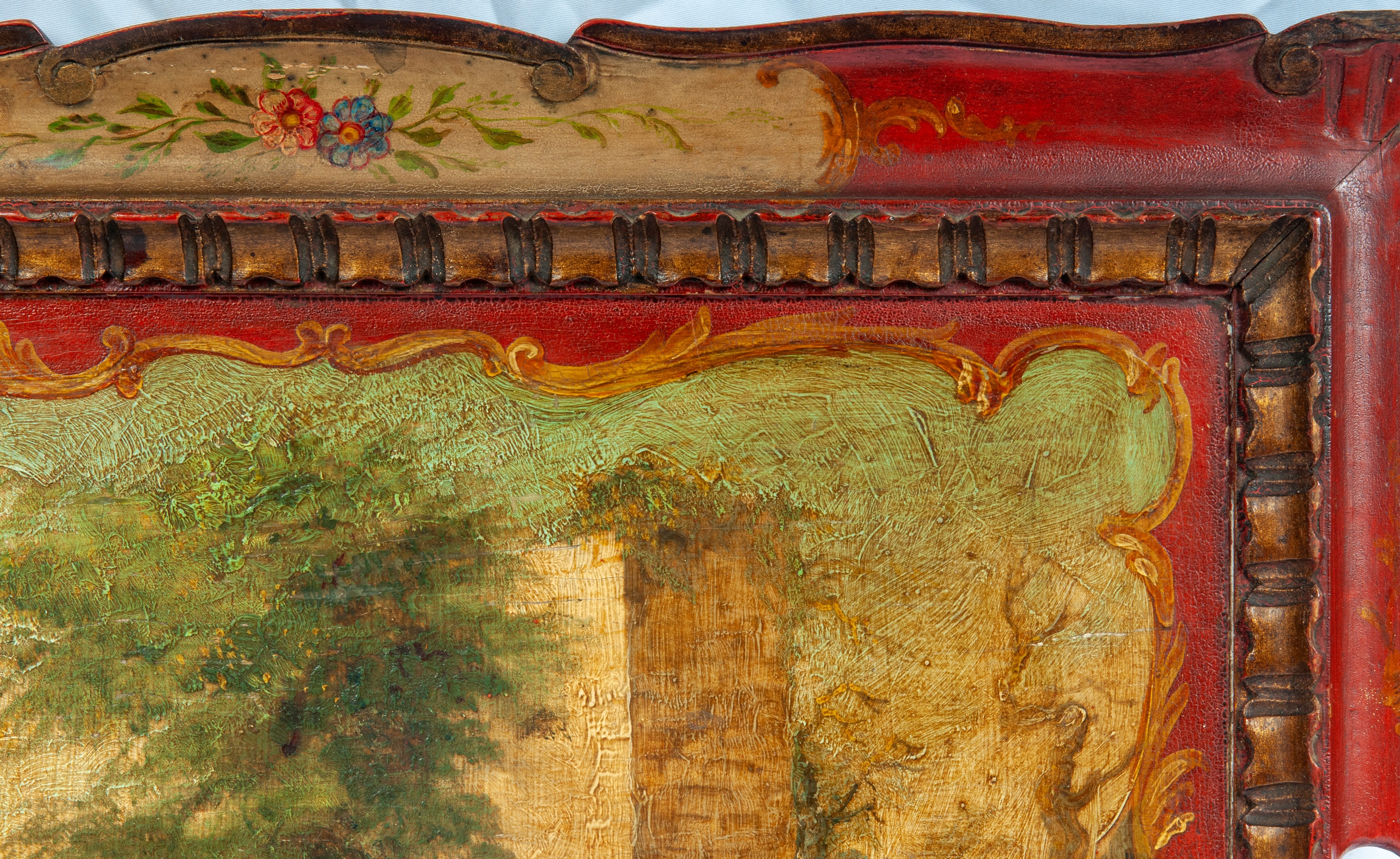 Vassoio in legno dipinto