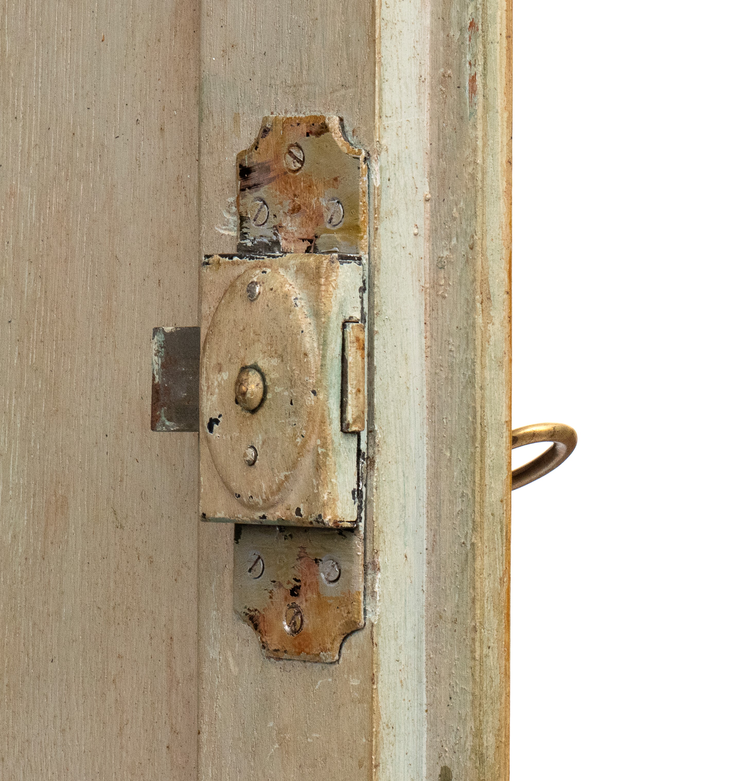 Credenza a due corpi, laccata e dipinta, Venezia, XX secolo