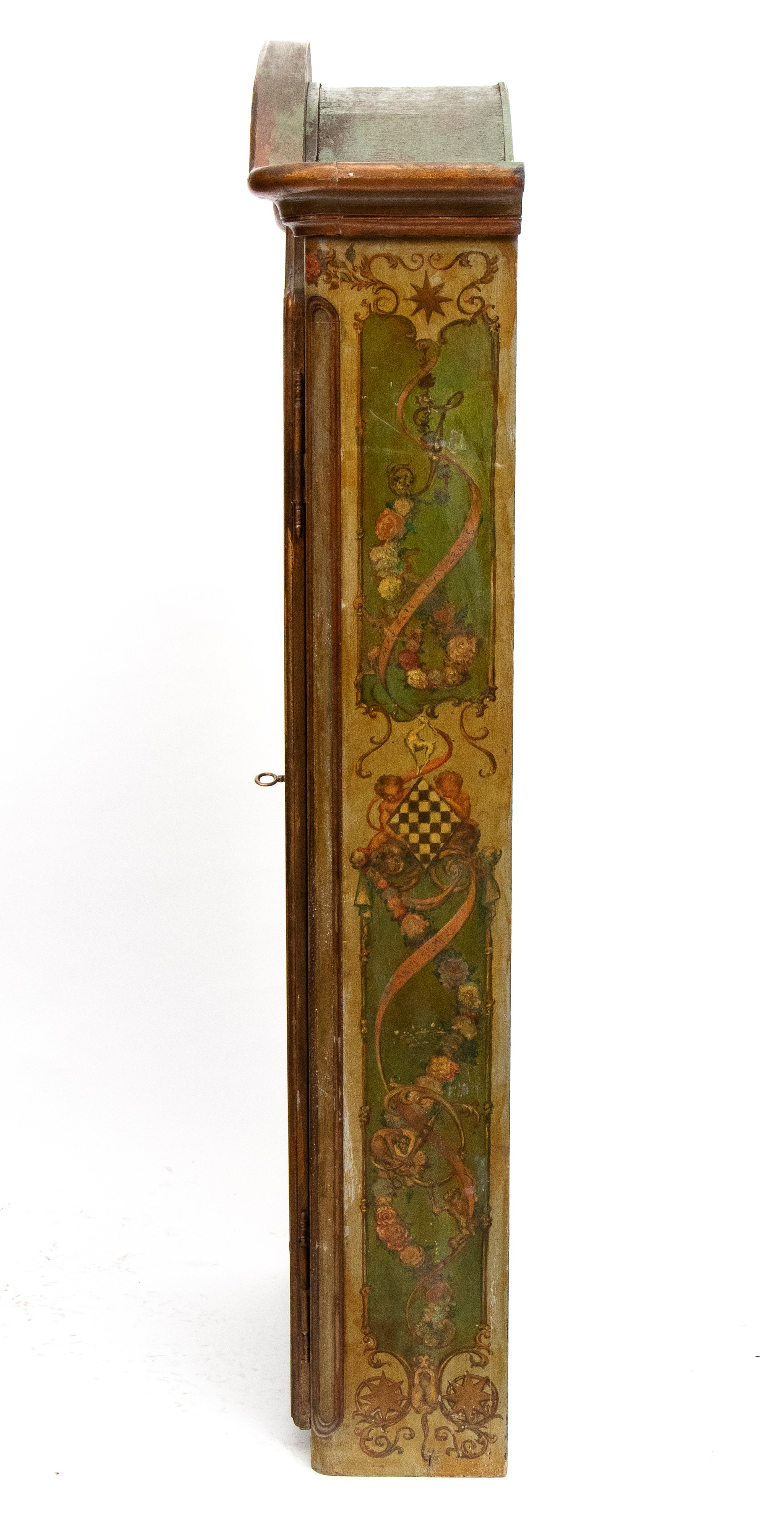 Credenza a due corpi, laccata e dipinta, Venezia, XX secolo