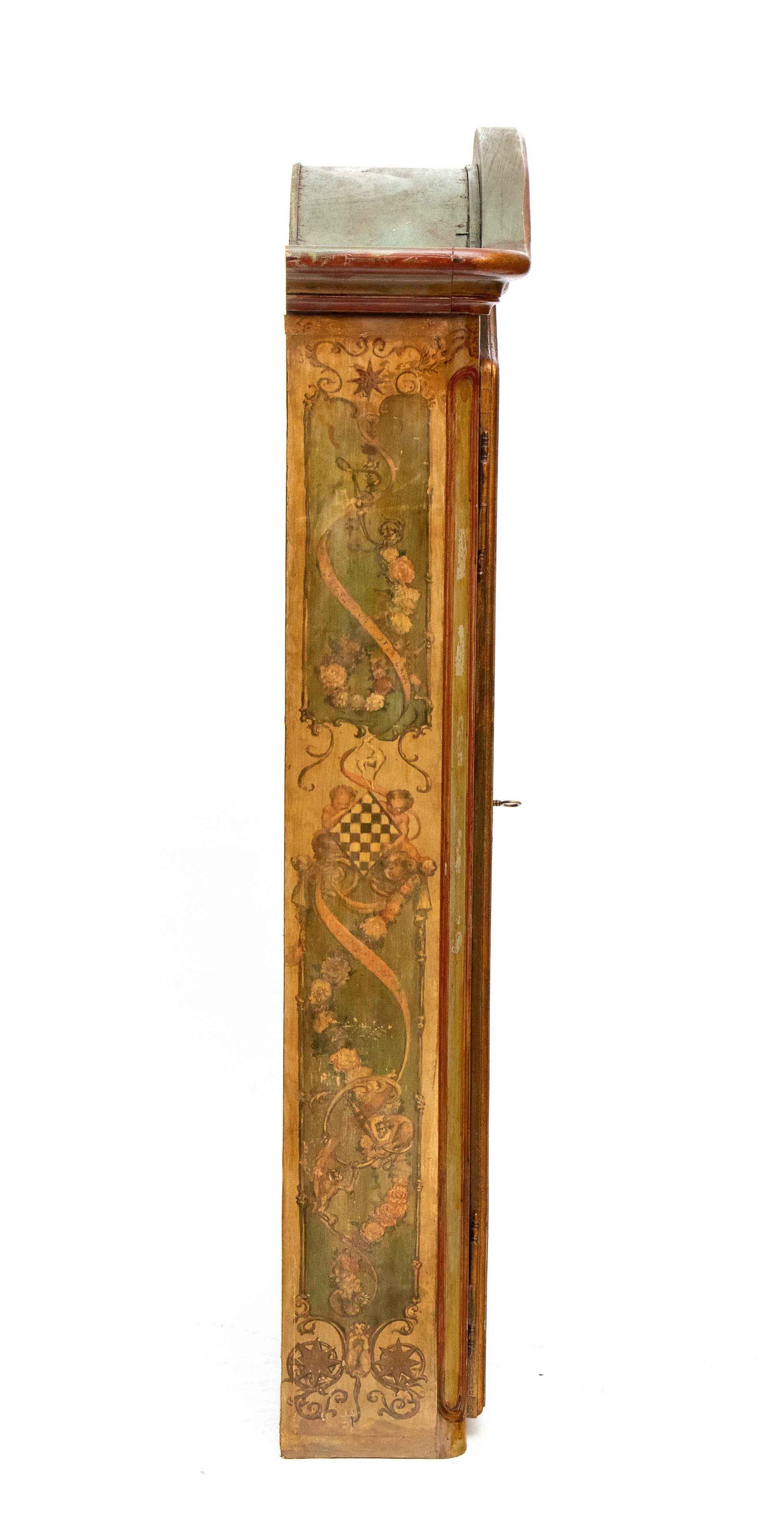 Credenza a due corpi, laccata e dipinta, Venezia, XX secolo