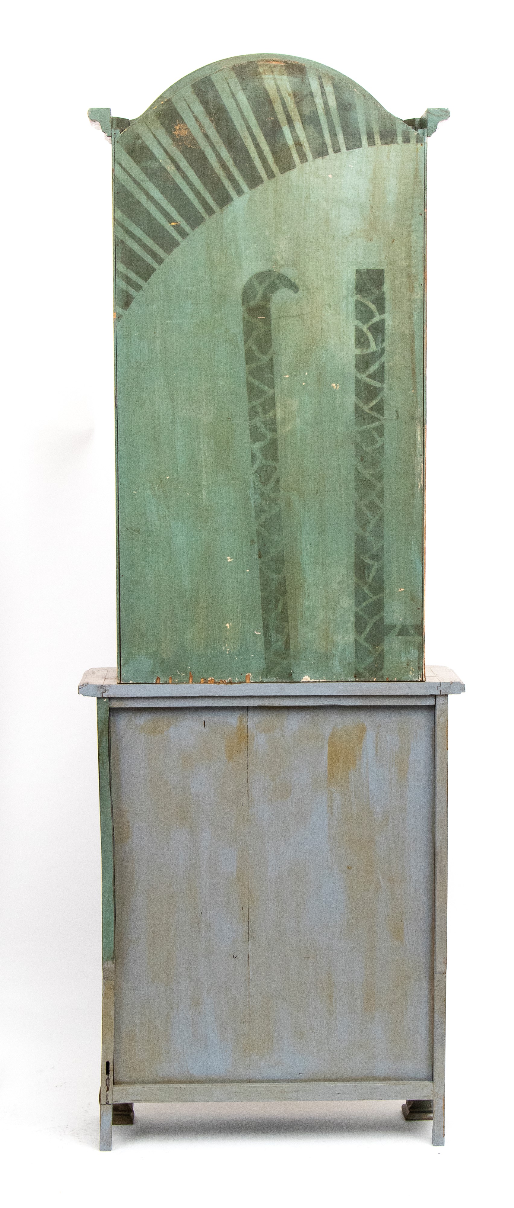 Credenza a due corpi, laccata e dipinta, Venezia, XX secolo