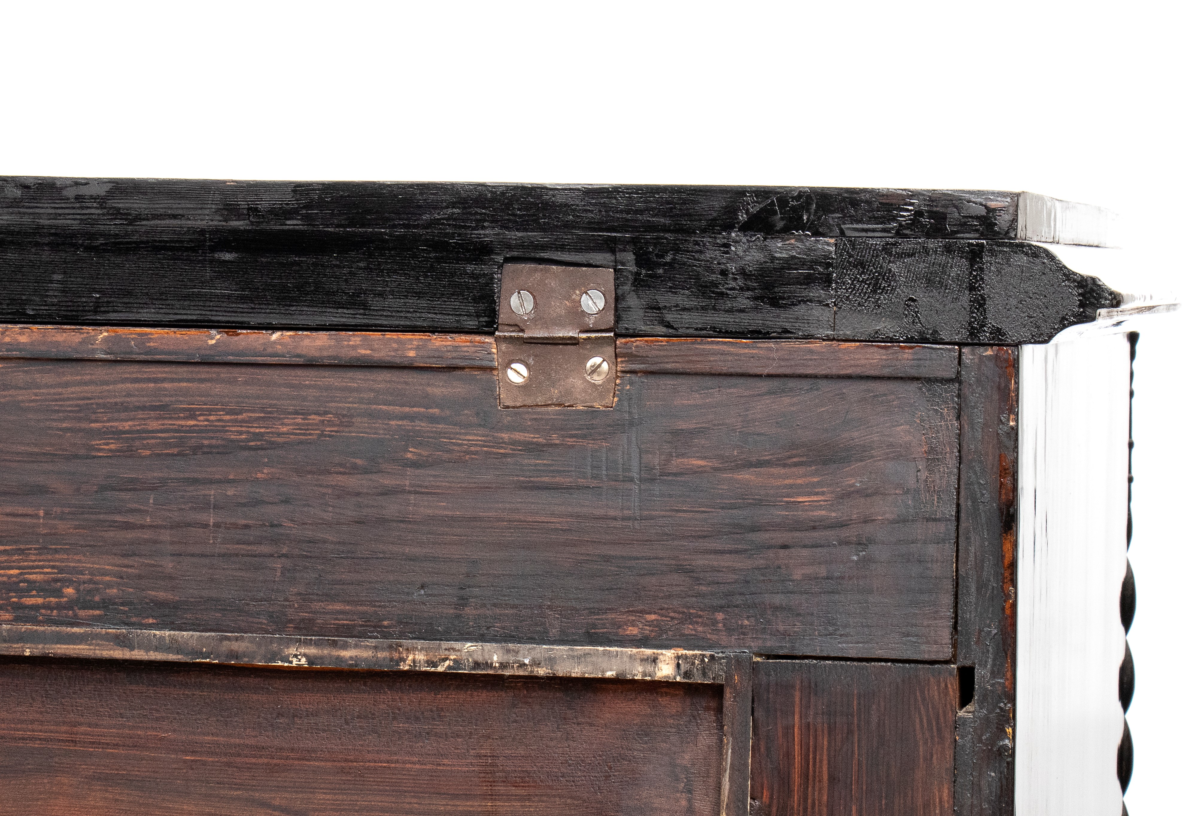 Secretaire Bidermeier, laccato nero, XIX secolo, Svezia