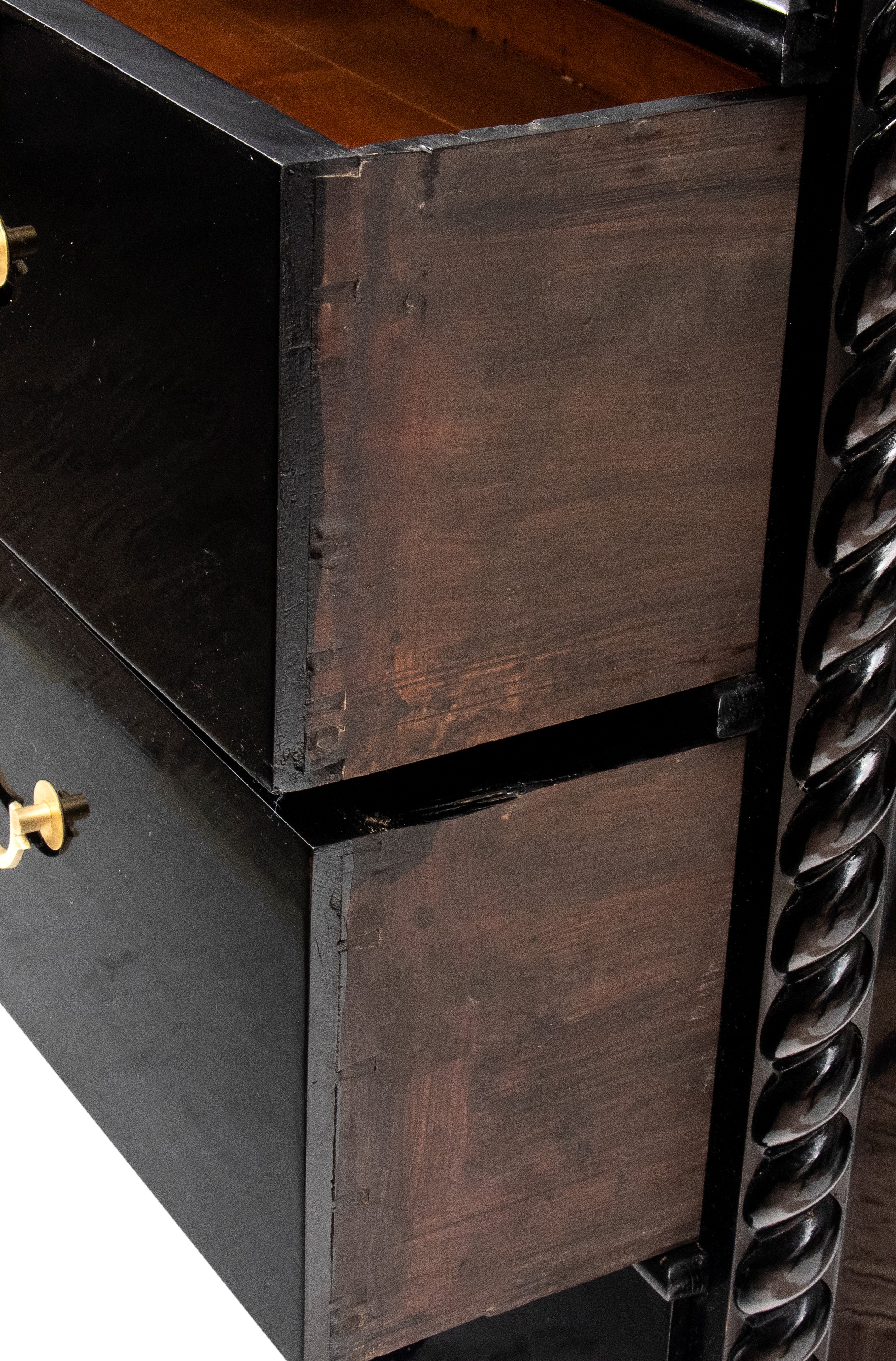 Secretaire Bidermeier, laccato nero, XIX secolo, Svezia
