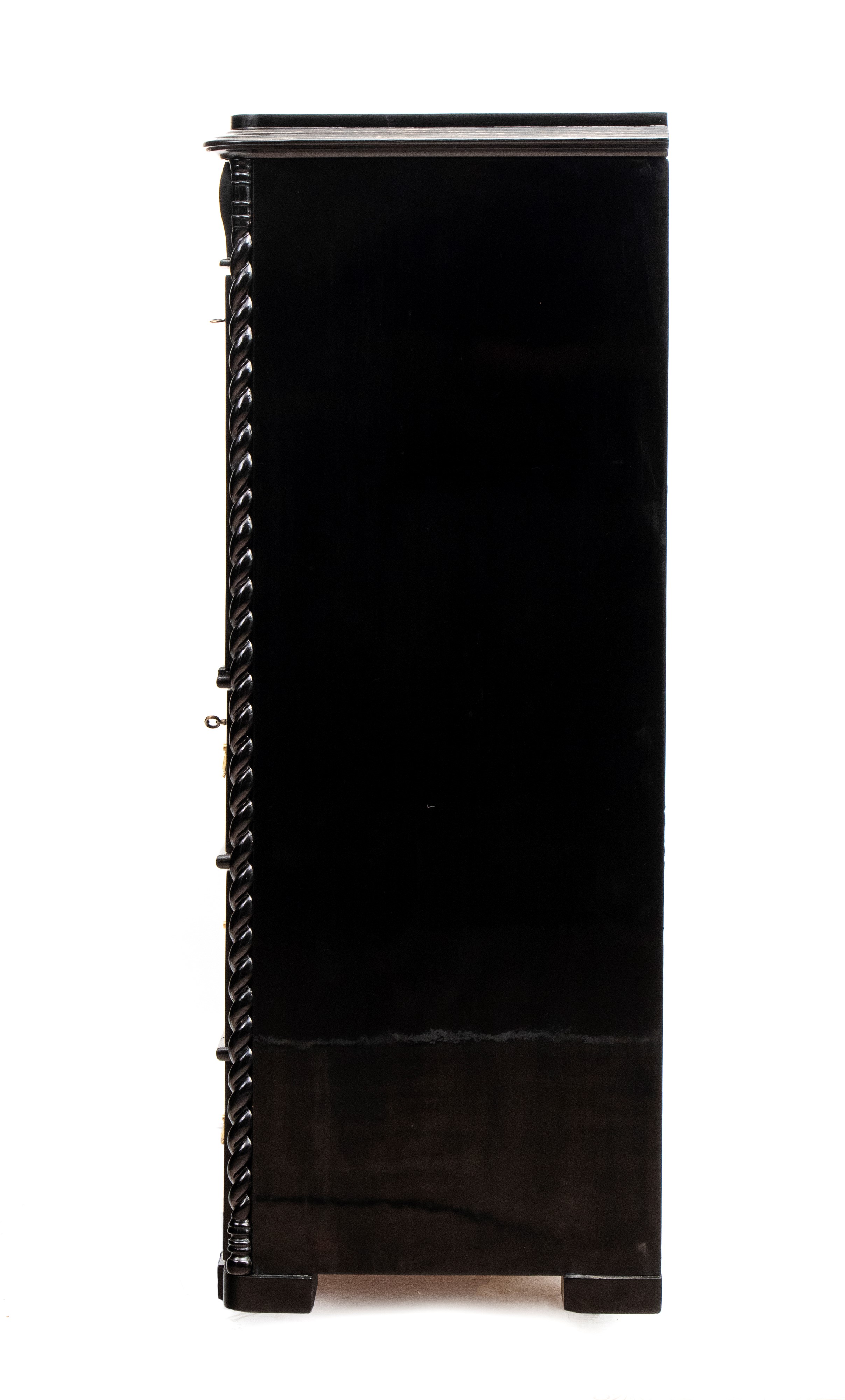 Secretaire Bidermeier, laccato nero, XIX secolo, Svezia