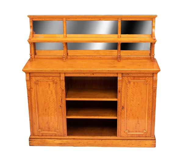 Credenza con alzata in satinwood