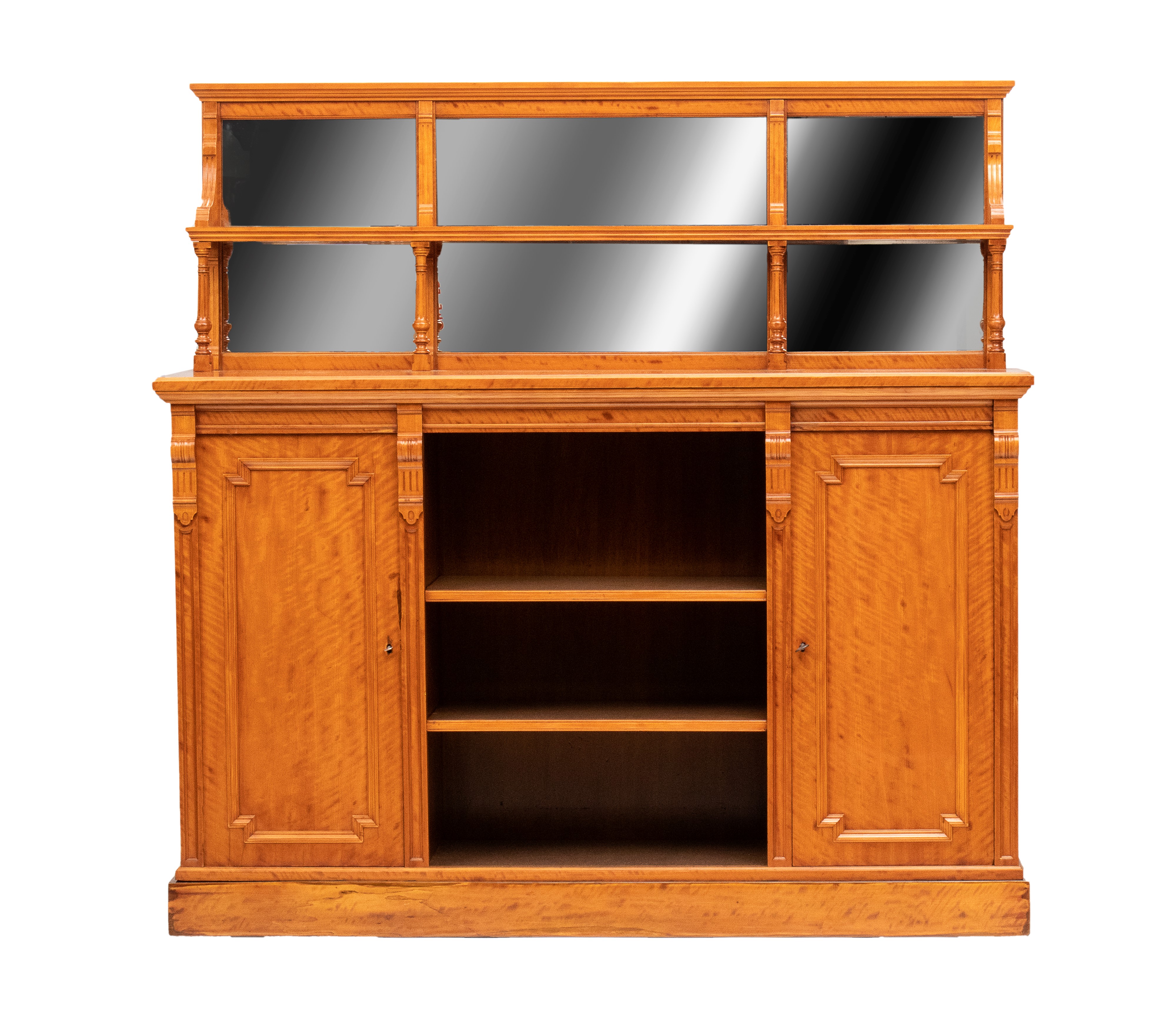 Credenza con alzata in satinwood, Inghilterra, XIX secolo