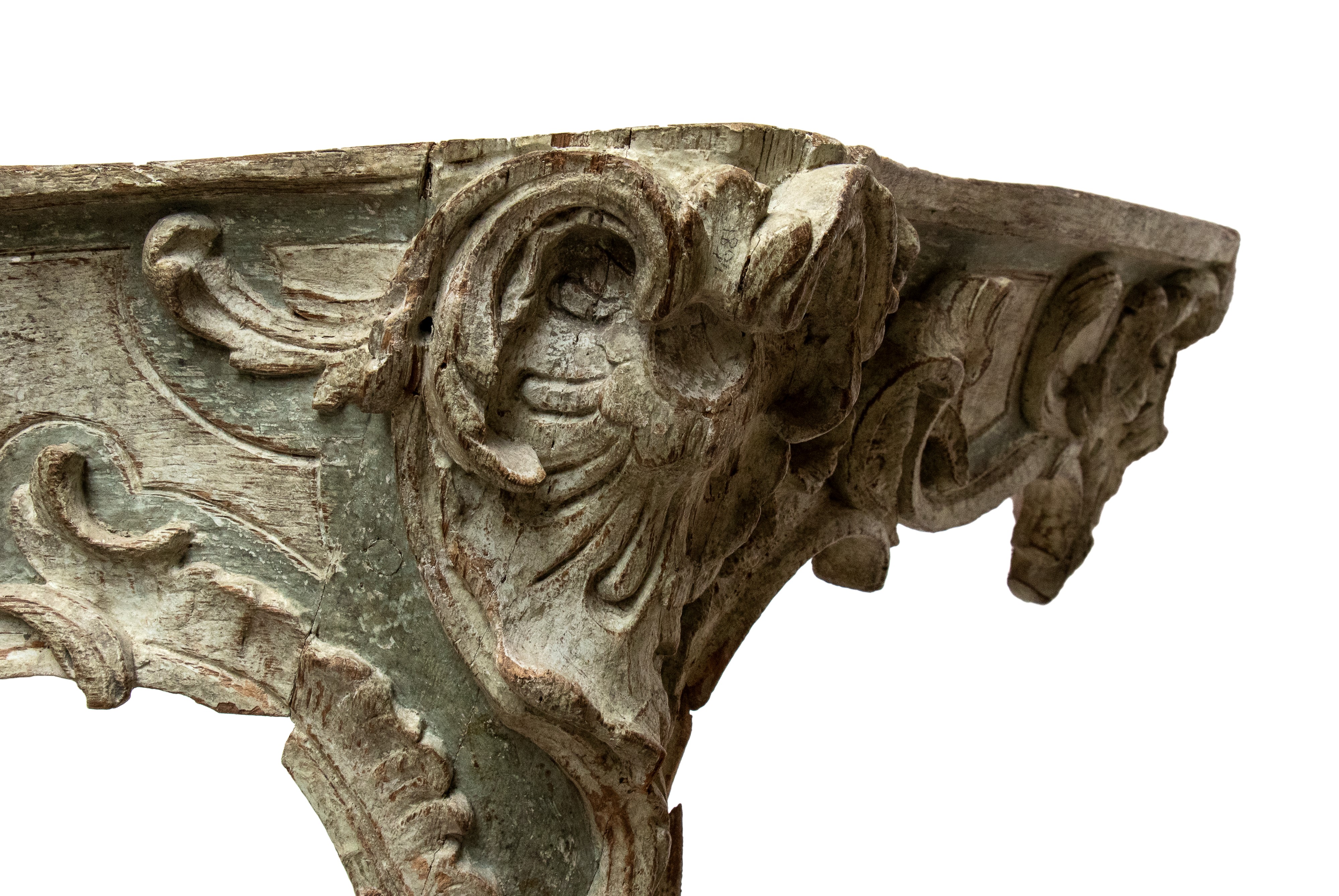 Venezia, prima metà del XVIII secolo, Consolle da muro laccata in stile Rococò con piano in marmo