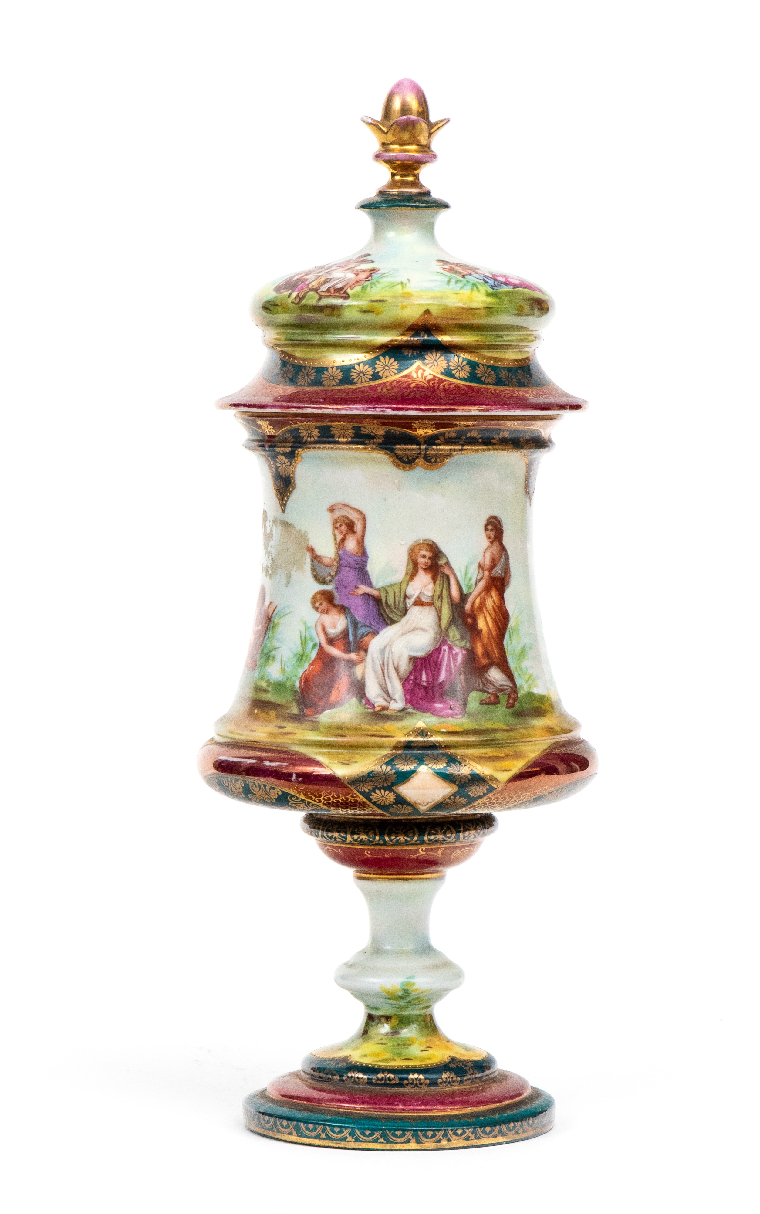 Vaso con coperchio in porcellana, Vienna, XIX secolo