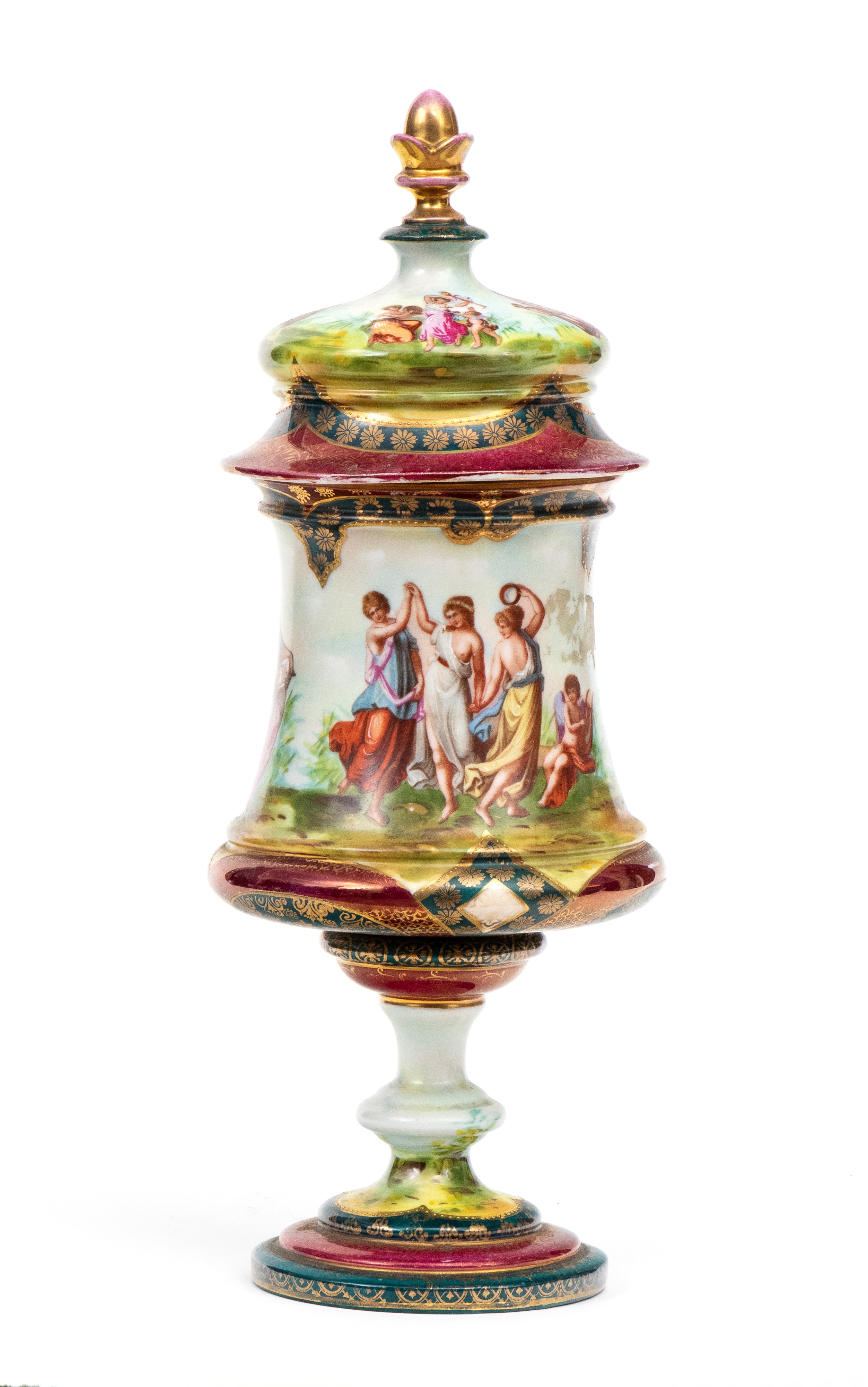Vaso con coperchio in porcellana, Vienna, XIX secolo