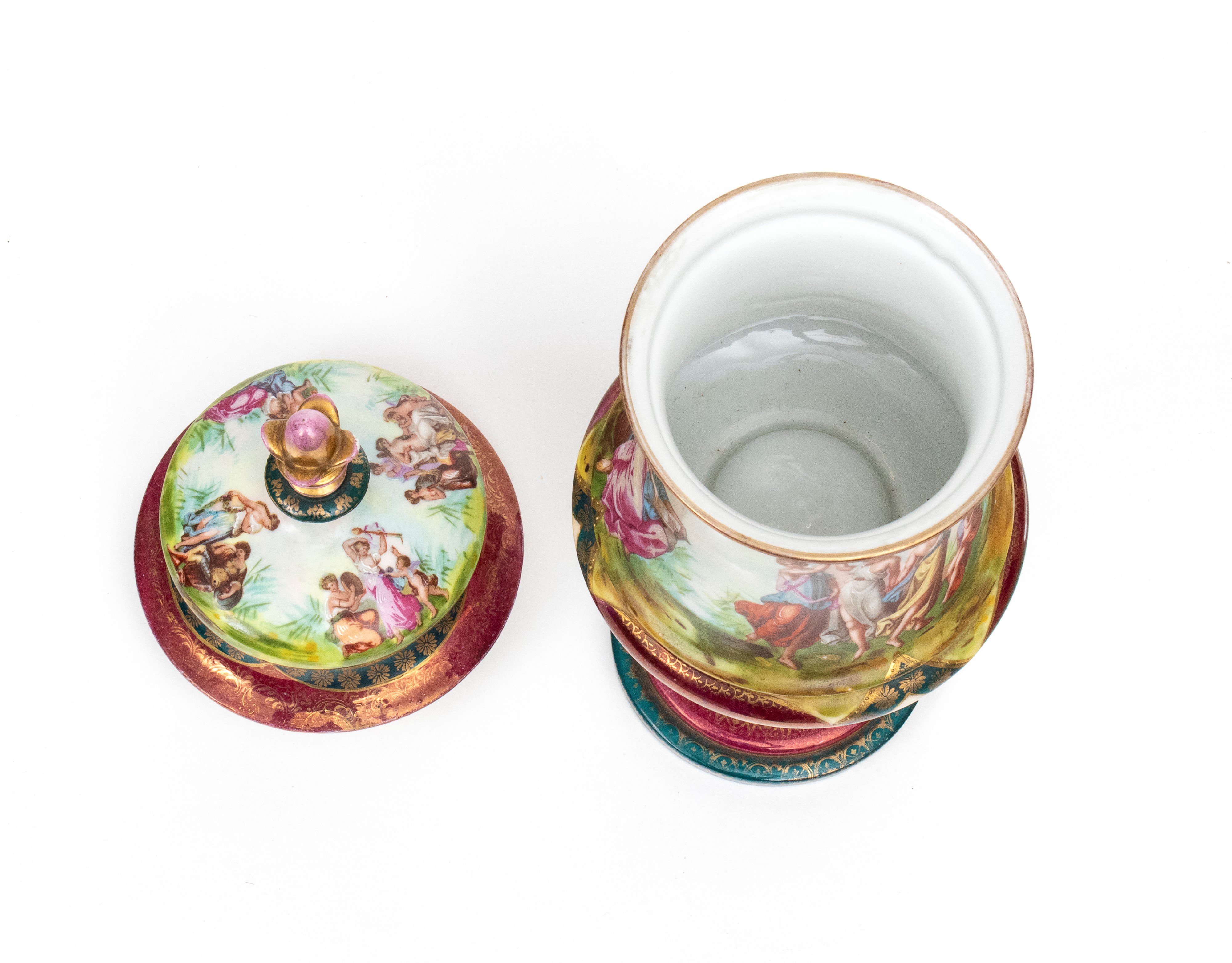 Vaso con coperchio in porcellana, Vienna, XIX secolo