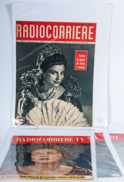 Lotto di 27 copertine di prima pagina, Radio Corriere TV, anni 1954-1960
