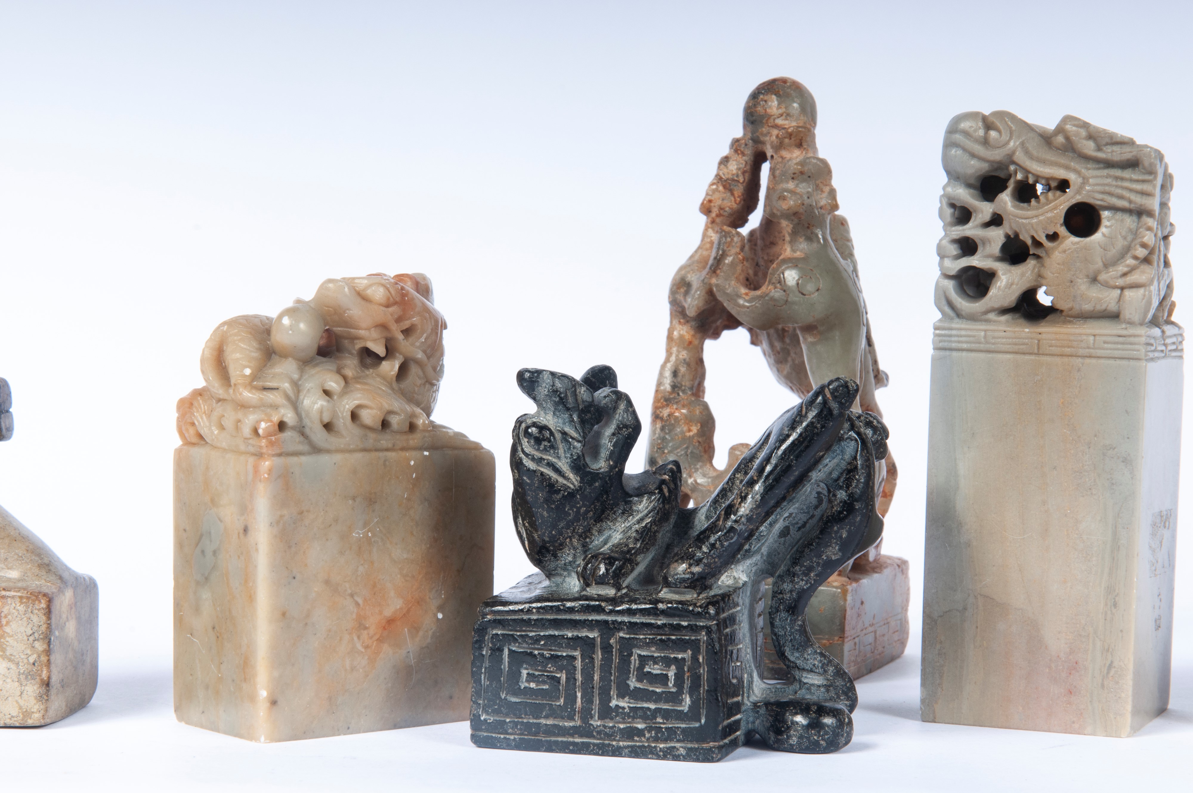 Lotto di sette sigilli, arte dell'estremo oriente, materiale lapideo, XX secolo