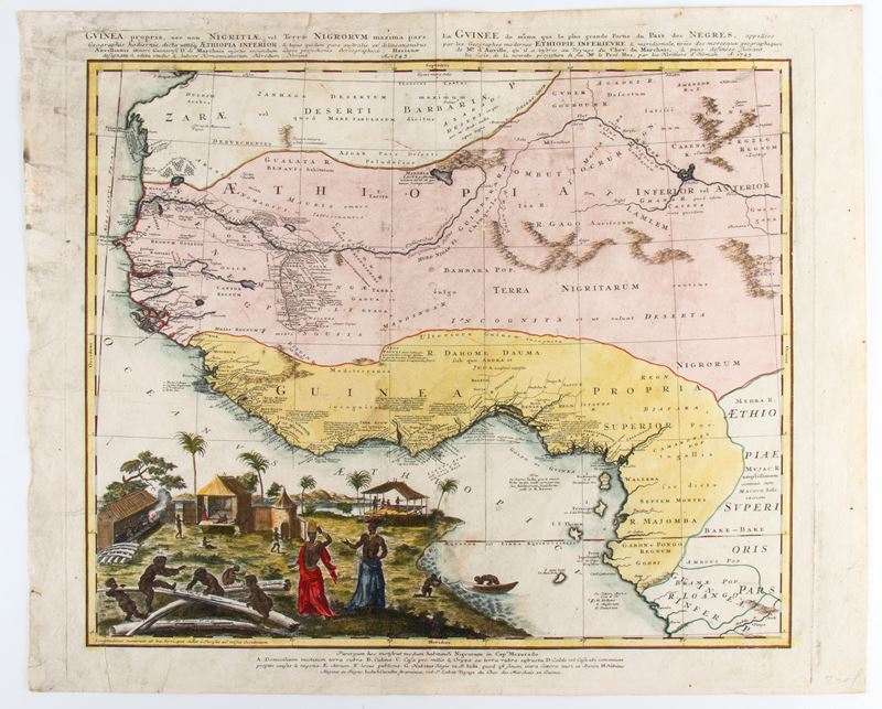 Eredi Johann Baptist Homann - Mappa dell'Africa: Guinea Propria, Nec Non Nigritiae Vel Terrae Nig...