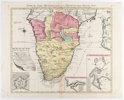 Africae Pars Meridionalis cum Promontorio Bonae Spei, acquaforte e bulino