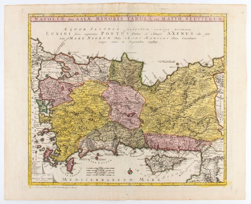 Matthaus Seutter - Mappa della Turchia - Natoliae olim Asiae Minoris