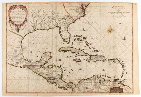 Johannes Vingboons - [USA] Caarte Van West Indien, Soo Vaste landen als Eylanden, Nieuwelyckx Met Veele Perfexien Gecorigeert Ende Verbeetert, ende alle Clippen, Droochten, Ree:en, Haavens, Rivieren, steeden, en Bergen et daar in genoteert soo die ghelege zyn