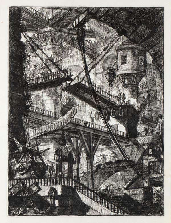 Giovanni Battista Piranesi - Prisons, plate VII: An immense interior with a drawbridge