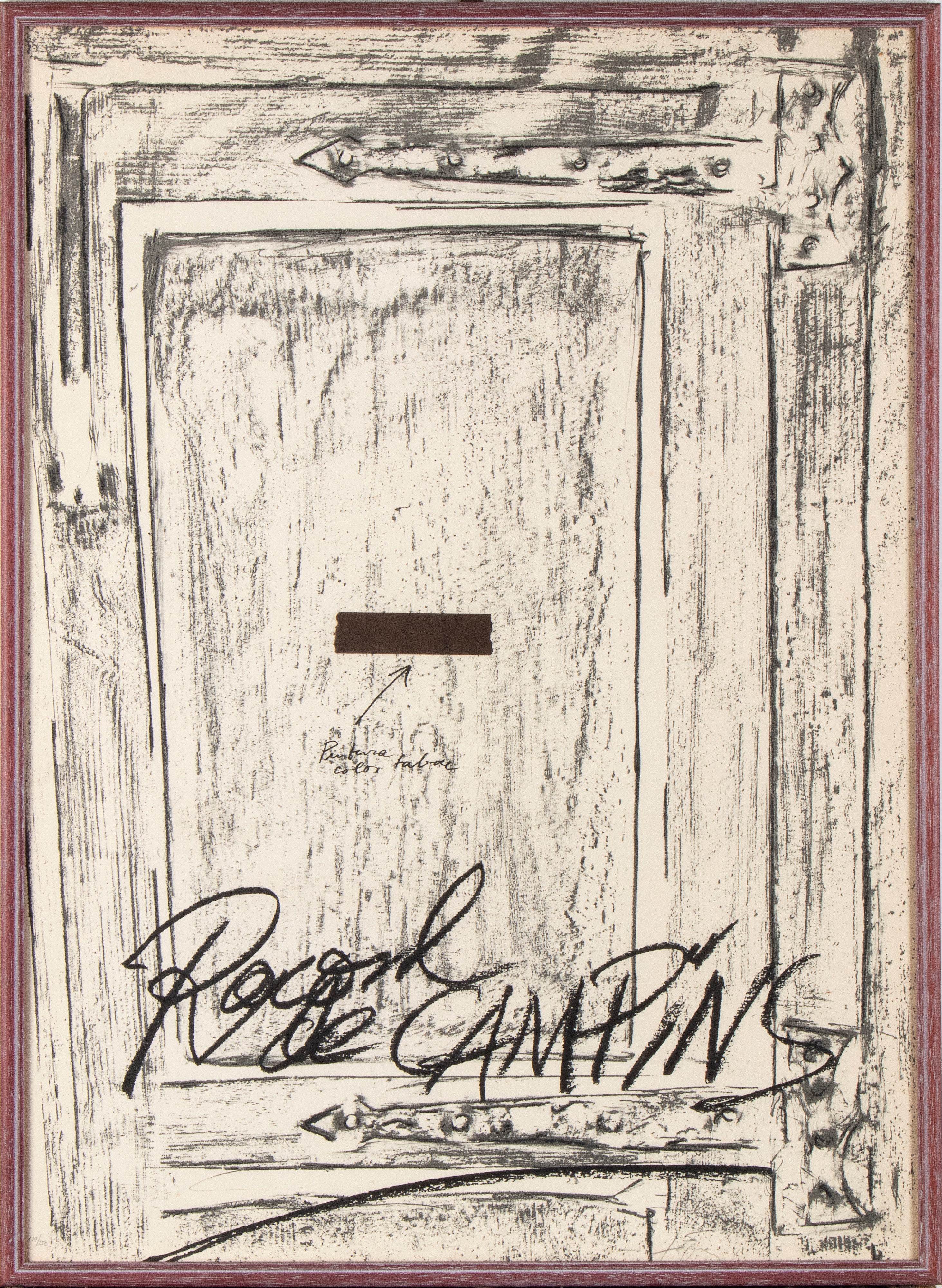 Antoni Tapies - Senza titolo (litografia, 1974)