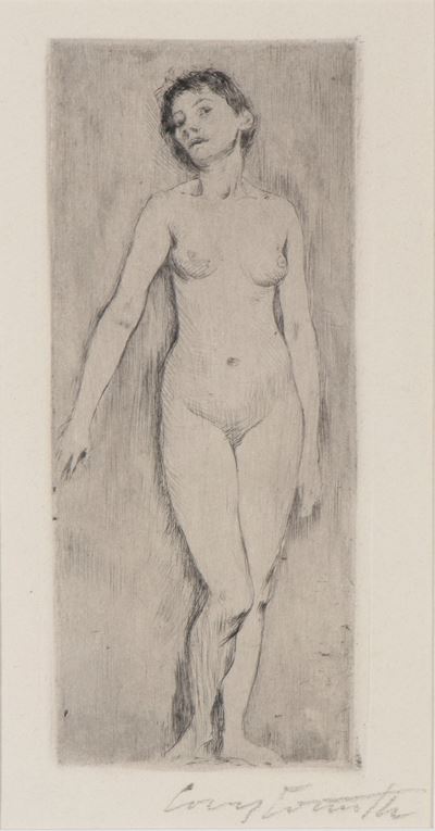 Nudo femminile in piedi, 1896, puntasecca