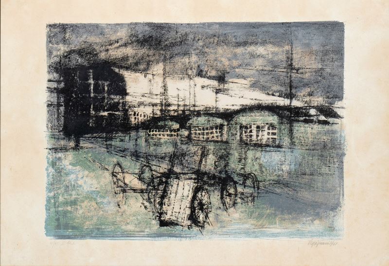 Renzo Vespignani - Senza titolo (1961), litografia