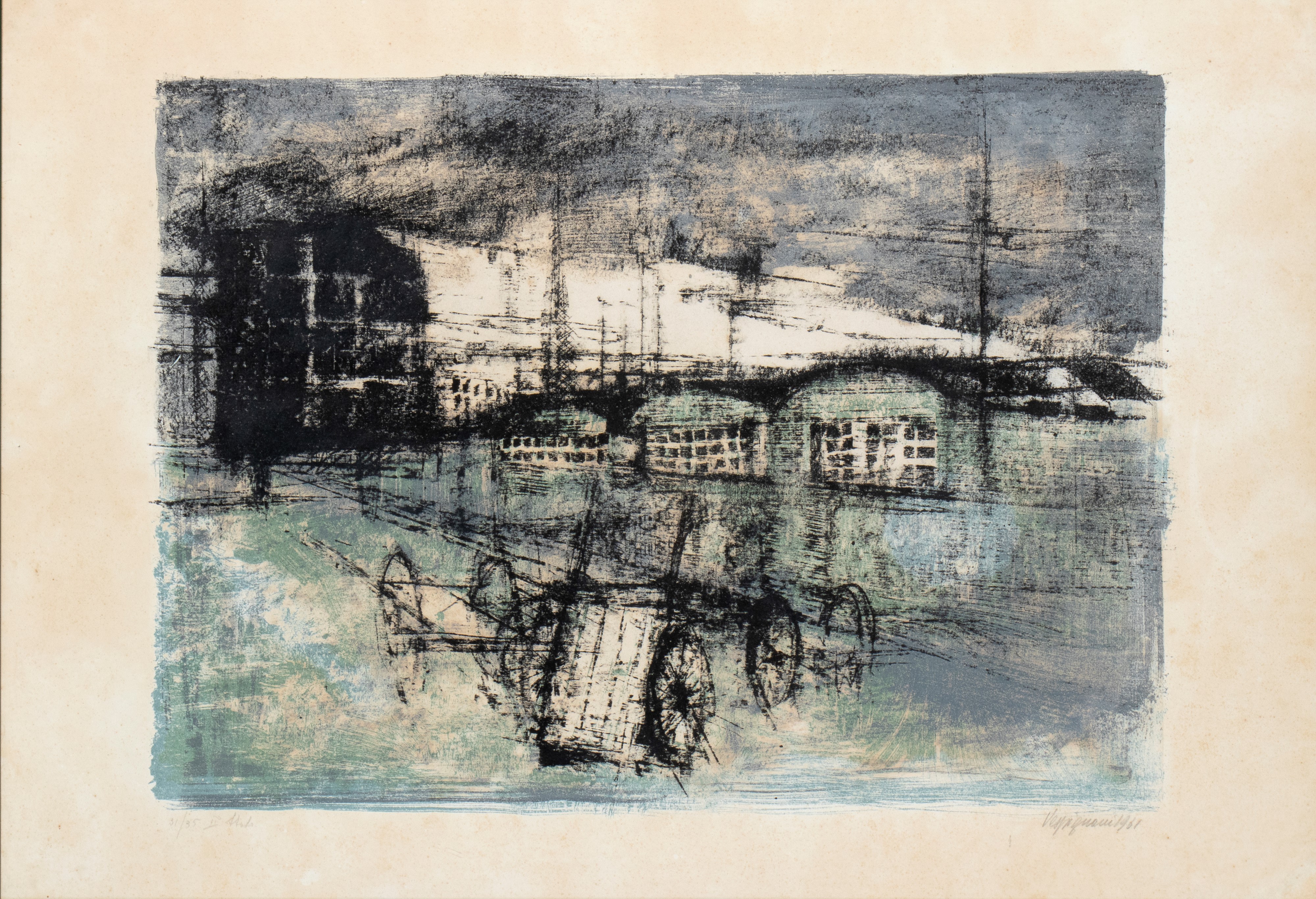 Renzo Vespignani - Senza titolo (1961), litografia