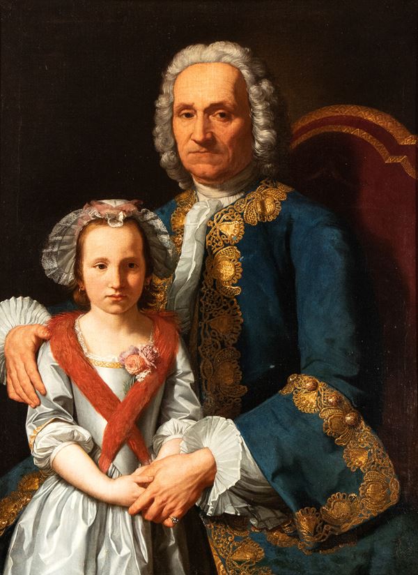 Artista attivo a Napoli, XVIII secolo - Double family portrait