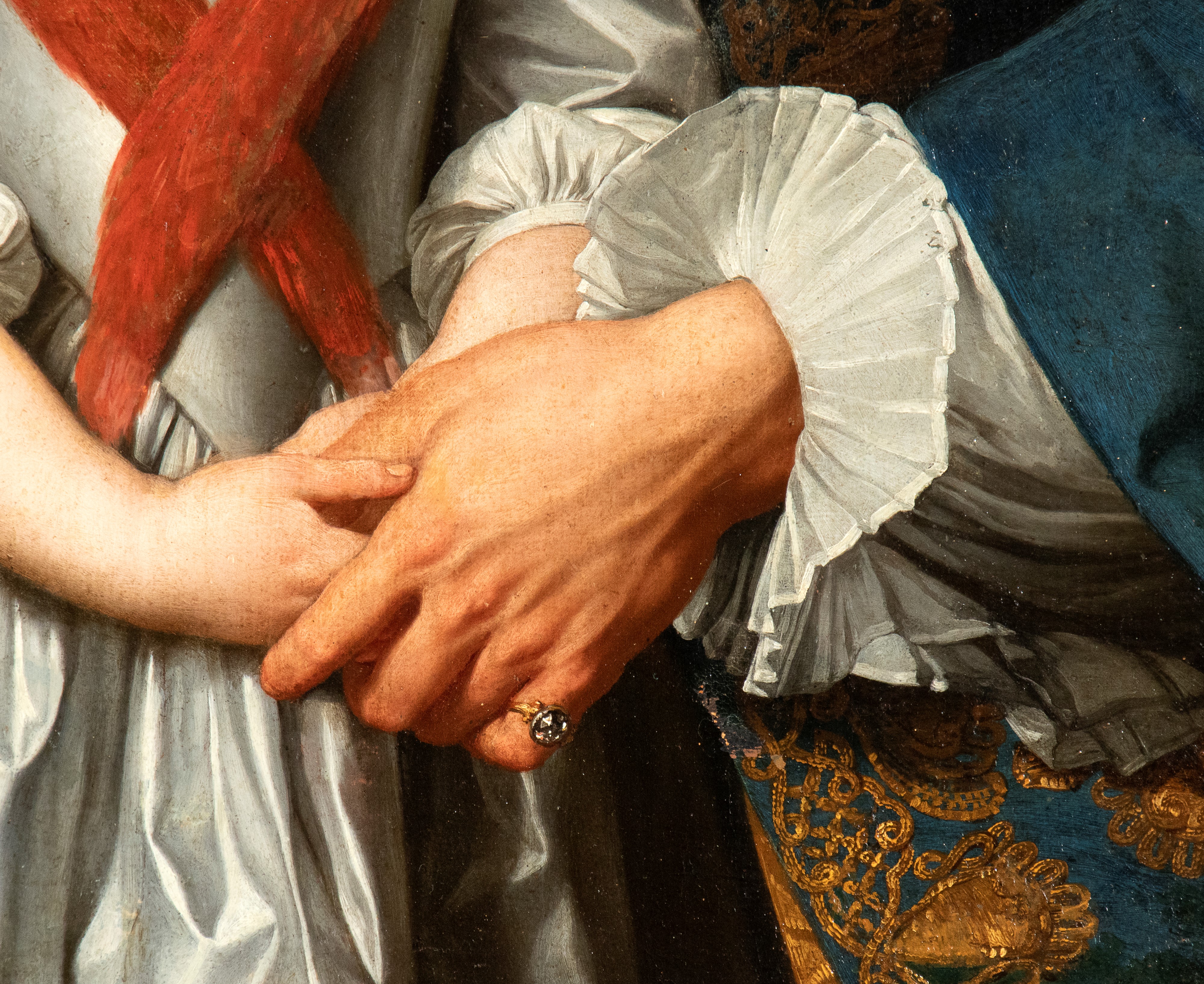 Artista Attivo a Napoli, XVIII Secolo - Doppio ritratto familiare, olio su tela