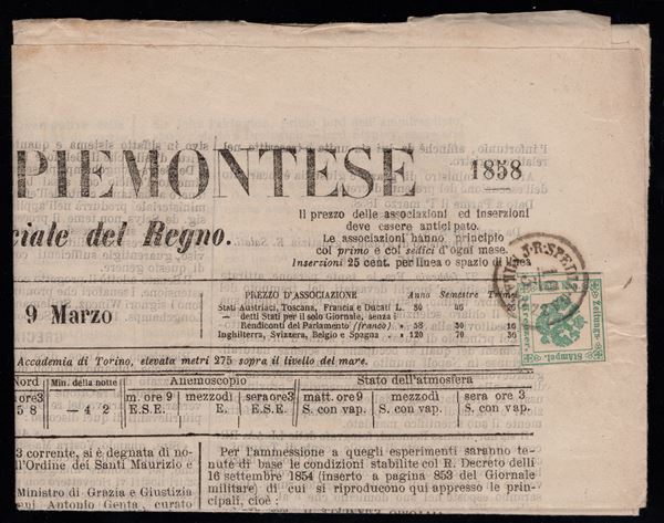 Lombardo Veneto - Segnatasse per giornali, n.1 su giornale.