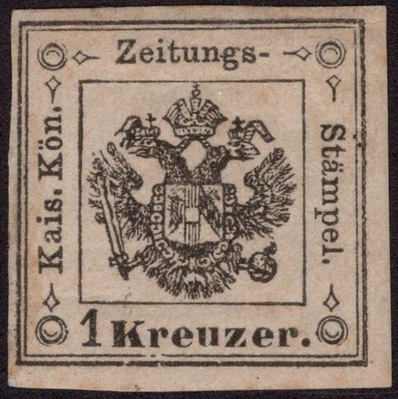 Lombardo Veneto - Segnatasse per Giornali, 1Kr. nero nuovo con gomma