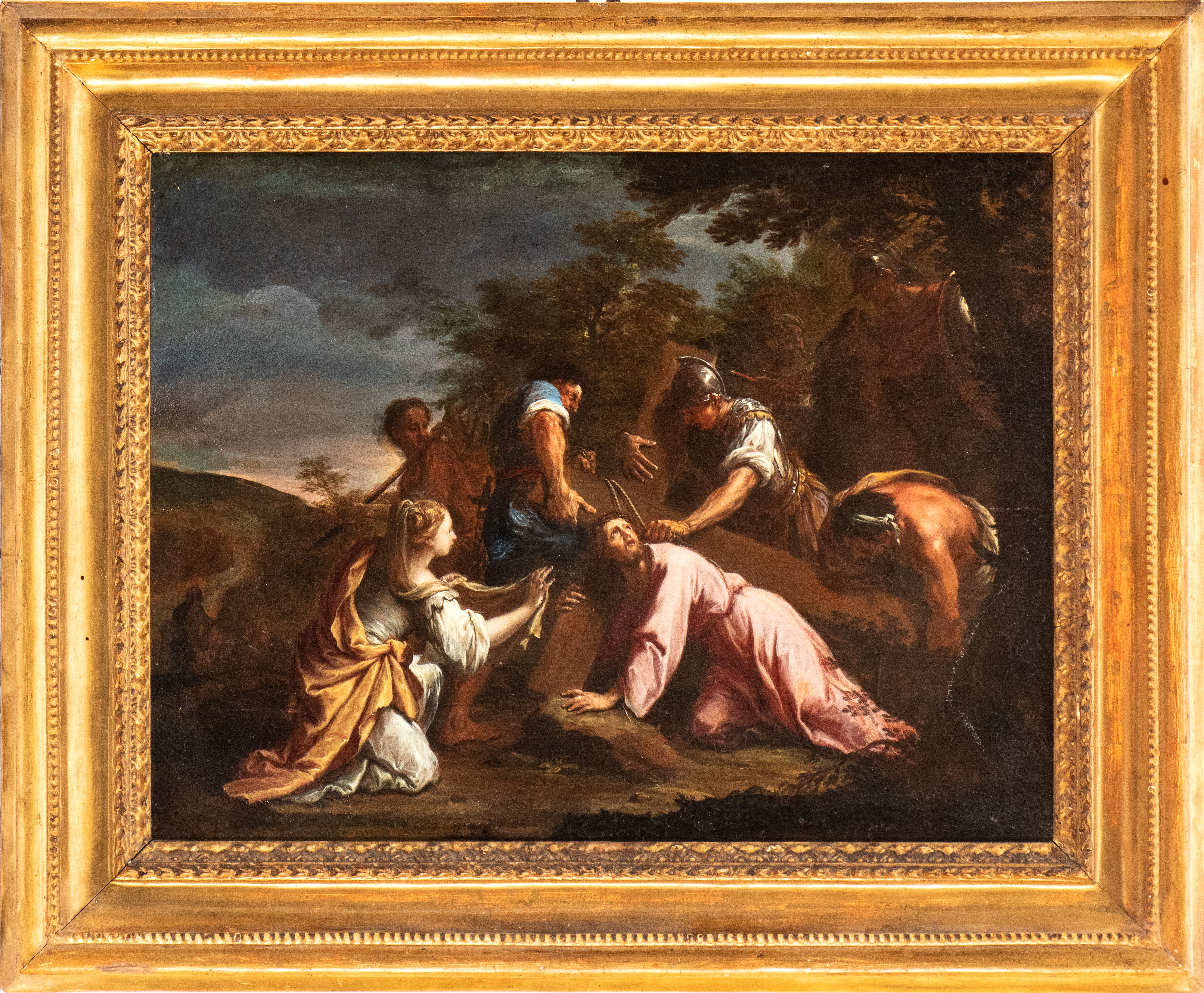 Artista Attivo a Roma, Seconda Metà XVII Secolo - Autore sconosciuto, Salita al Calvario con la V...