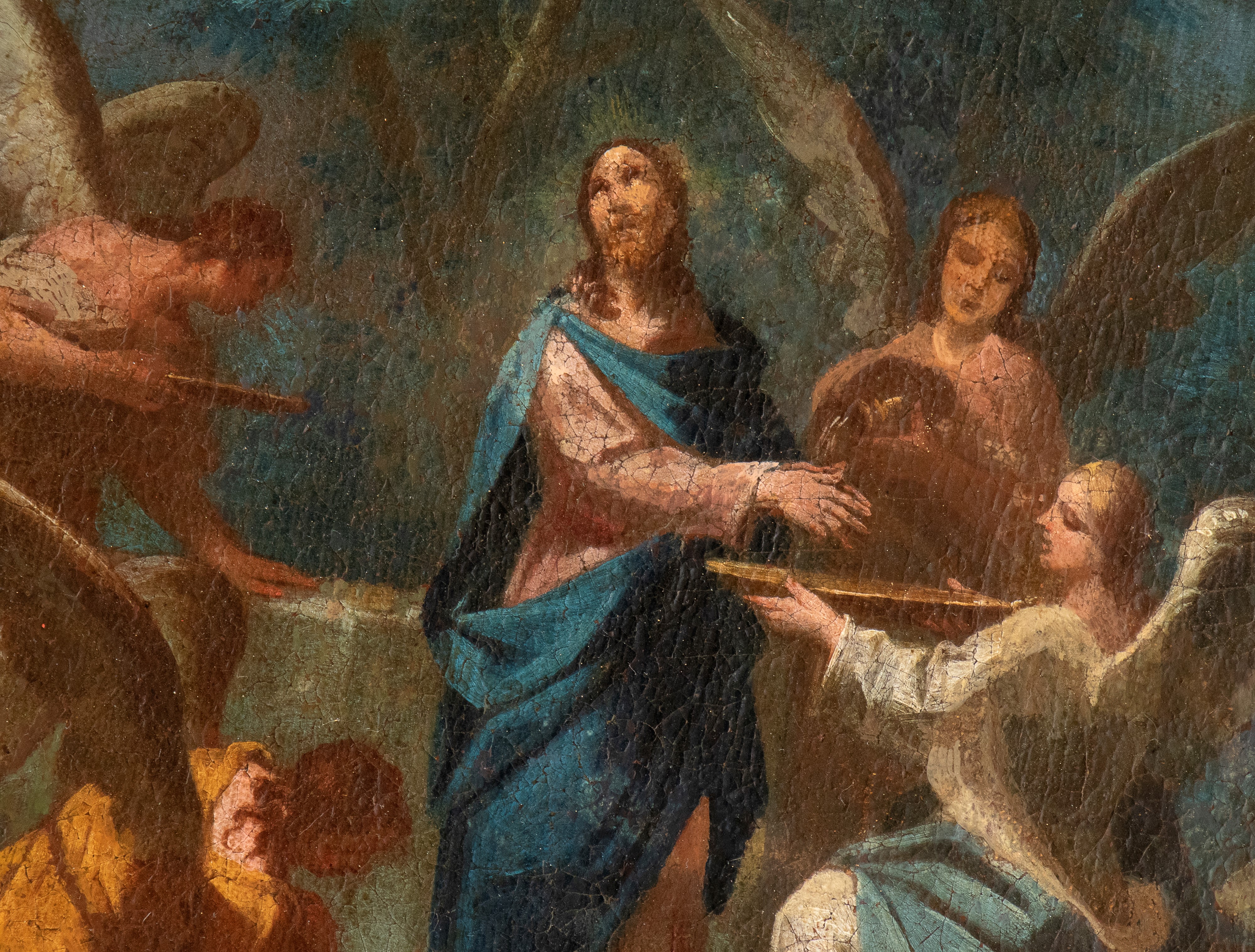 Artista Emiliano, XVIII Secolo - Cristo a mensa con gli angeli, olio su tela