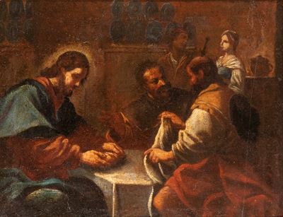 Anonimo, Cena in Emmaus, olio su tela