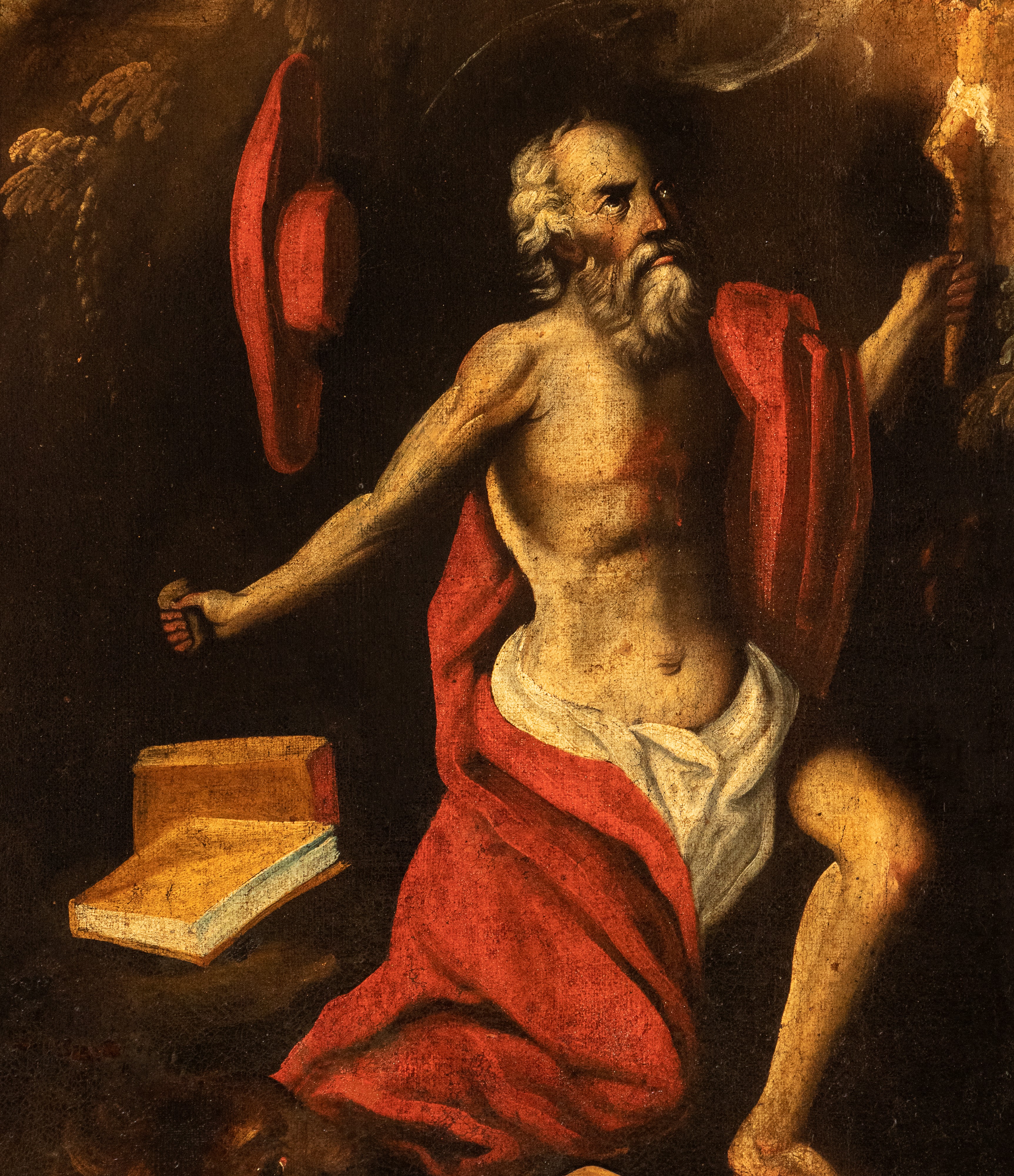 Artista Fiammingo, XVII Secolo - Autore non identificato, San Girolamo nel deserto, olio su tela
