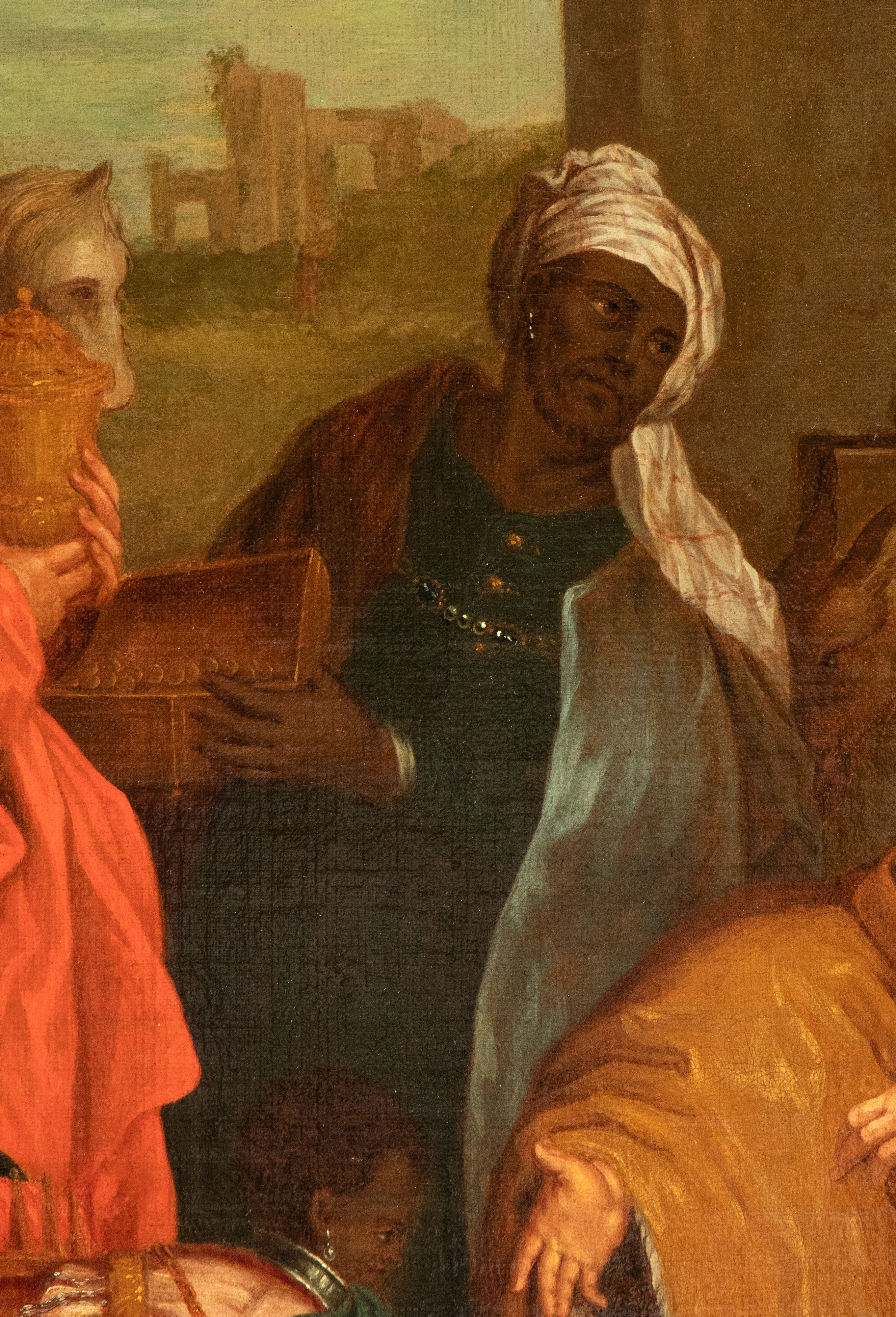 Artista Attivo a Roma, Prima Metà XVIII Secolo - Autore sconosciuto, Adorazione dei Magi, olio su...