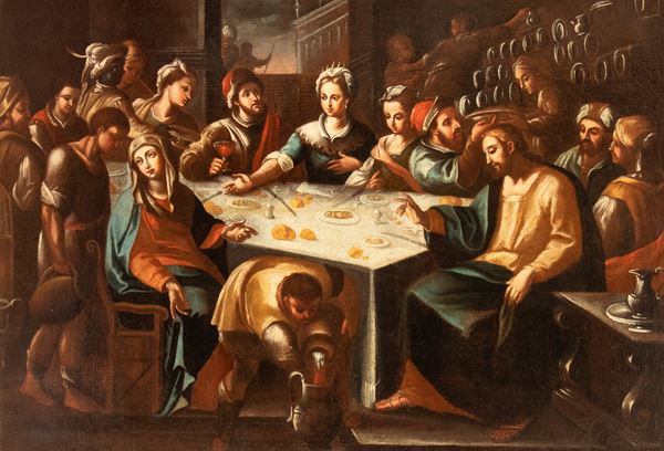 Artista fiammingo, XVII secolo - The marriage at Cana