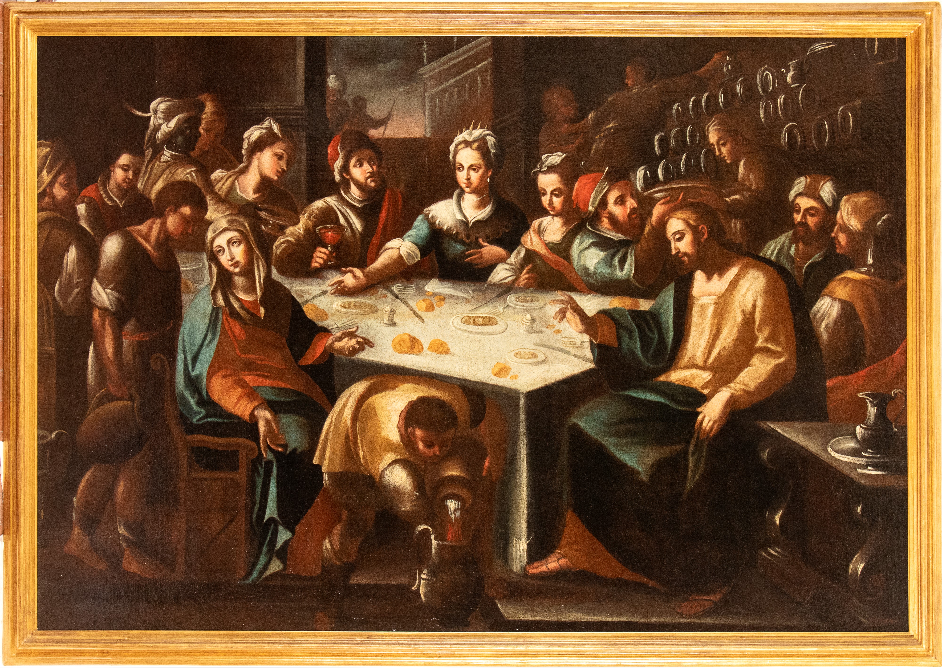 Artista Fiammingo, XVII Secolo - Autore ignoto, Le nozze di Cana, olio su tela