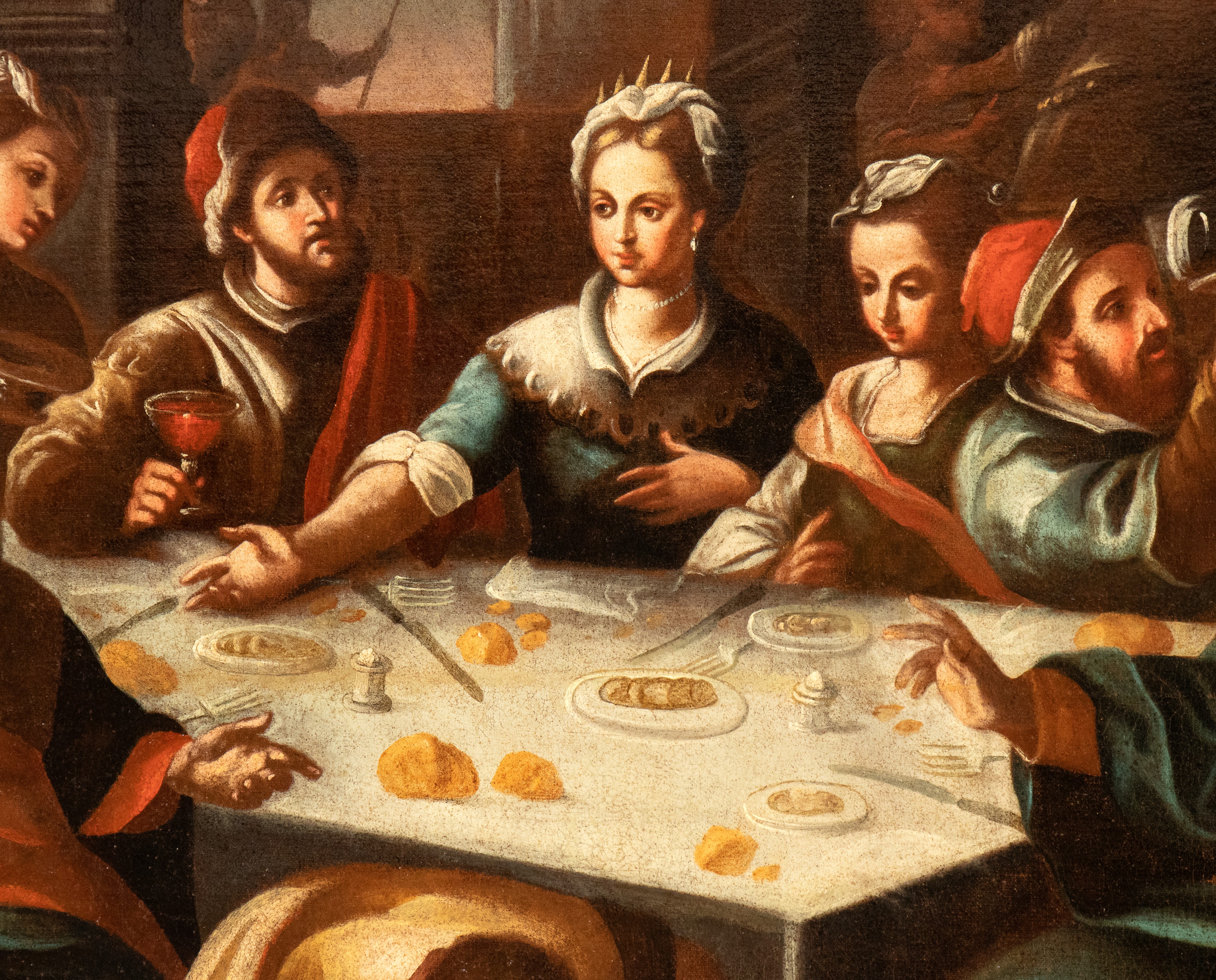 Artista Fiammingo, XVII Secolo - Autore ignoto, Le nozze di Cana, olio su tela