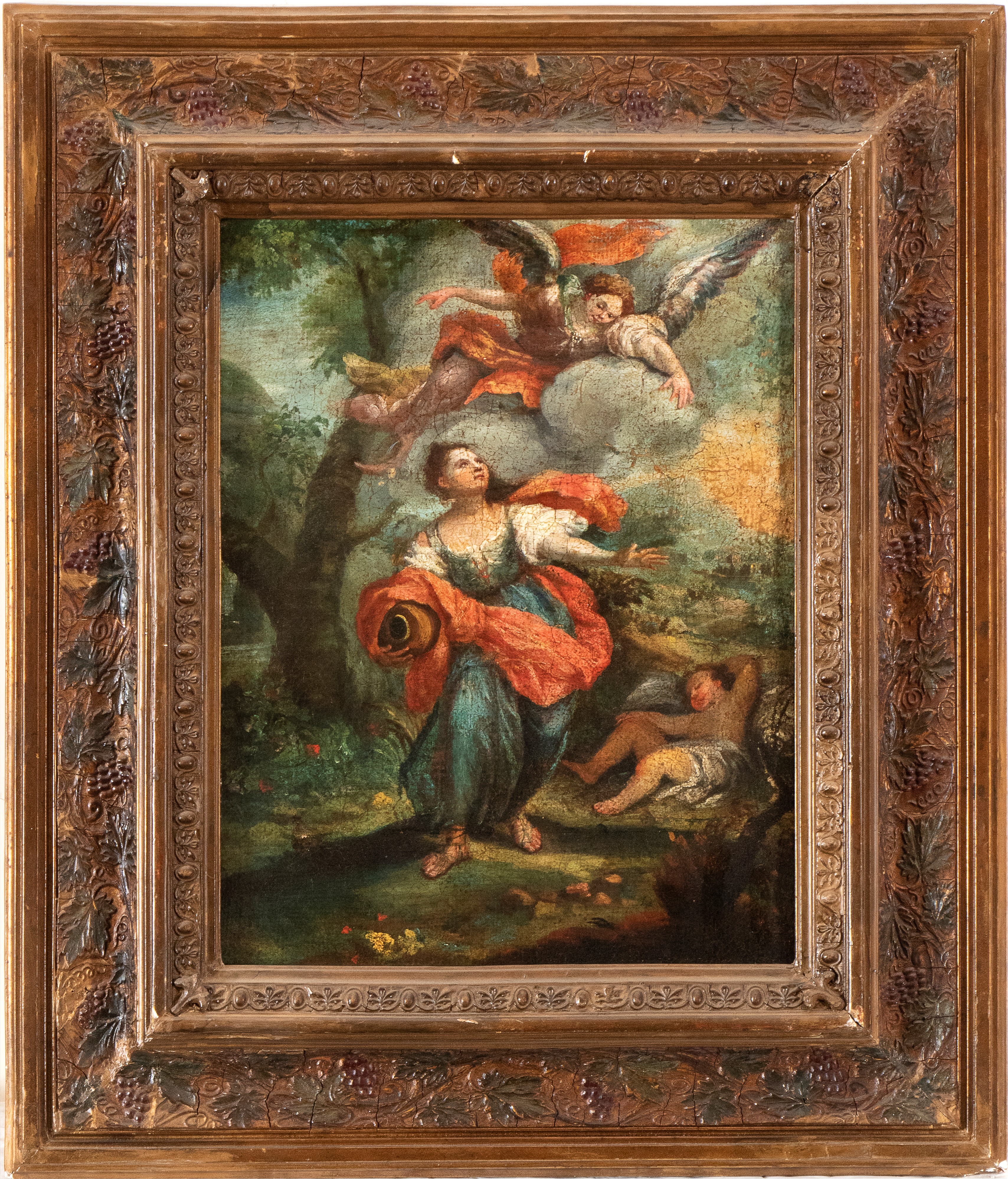Artista Italiano, XVIII Secolo - Autore Ignoto, Agar e Ismaele nel deserto, olio su tela