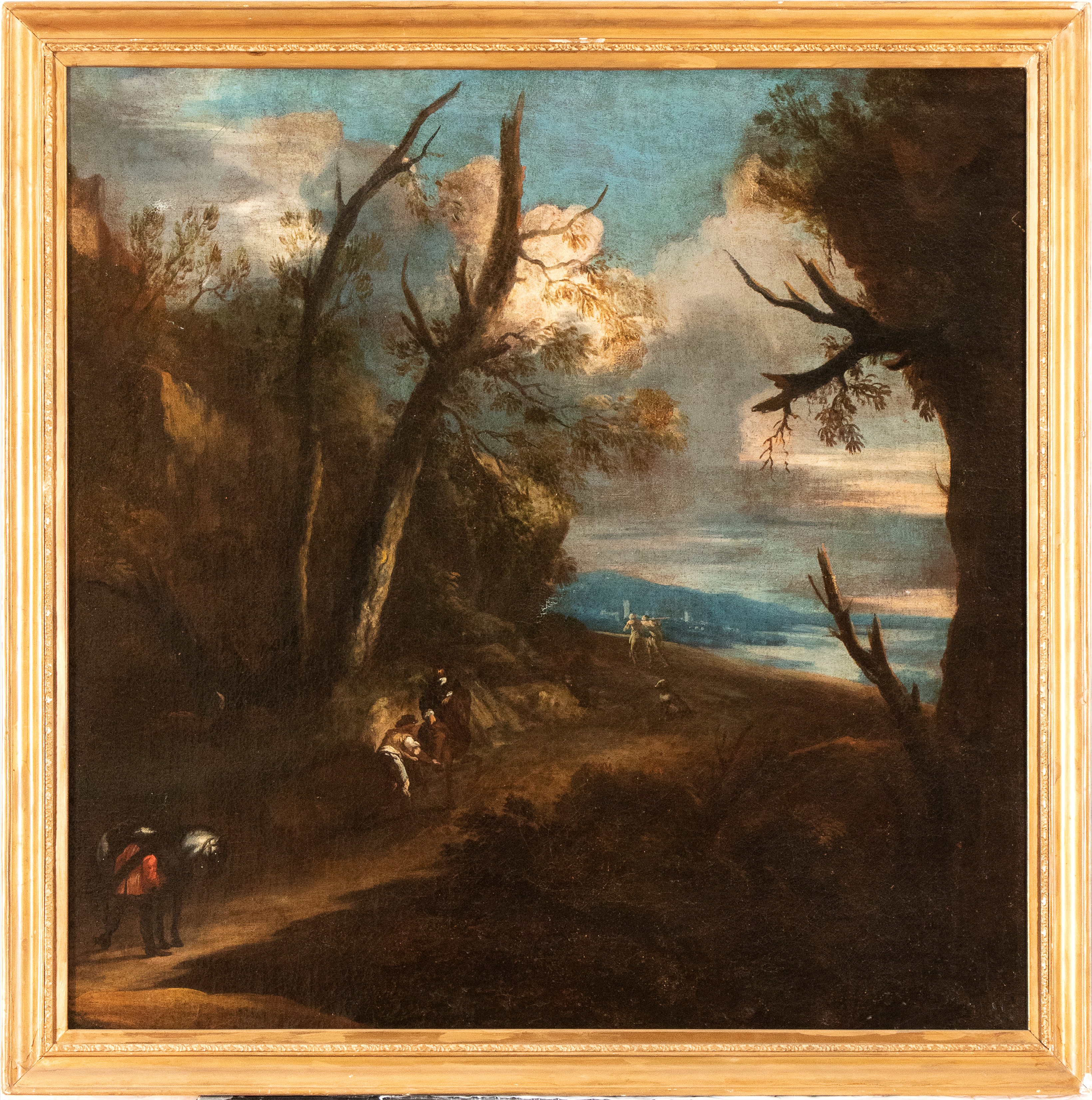 Artista Fiammingo, XVIII Secolo - Paesaggio con viandanti, olio su tela