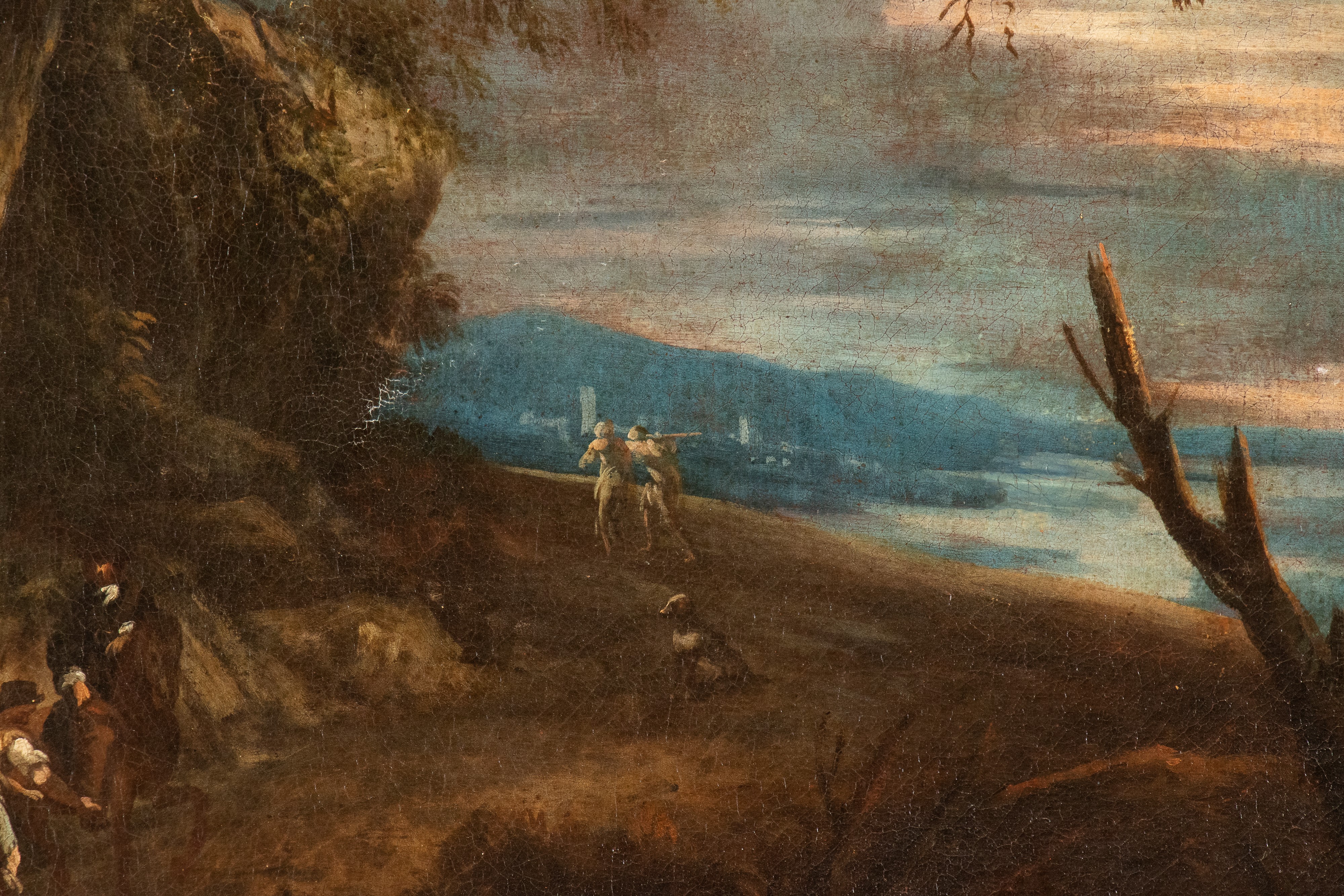 Artista Fiammingo, XVIII Secolo - Paesaggio con viandanti, olio su tela