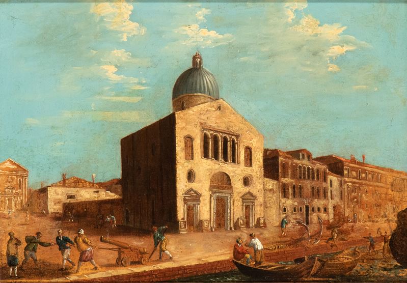 Artista Attivo a Venezia, Prima Metà XIX Secolo - Veduta di Venezia, olio su tela