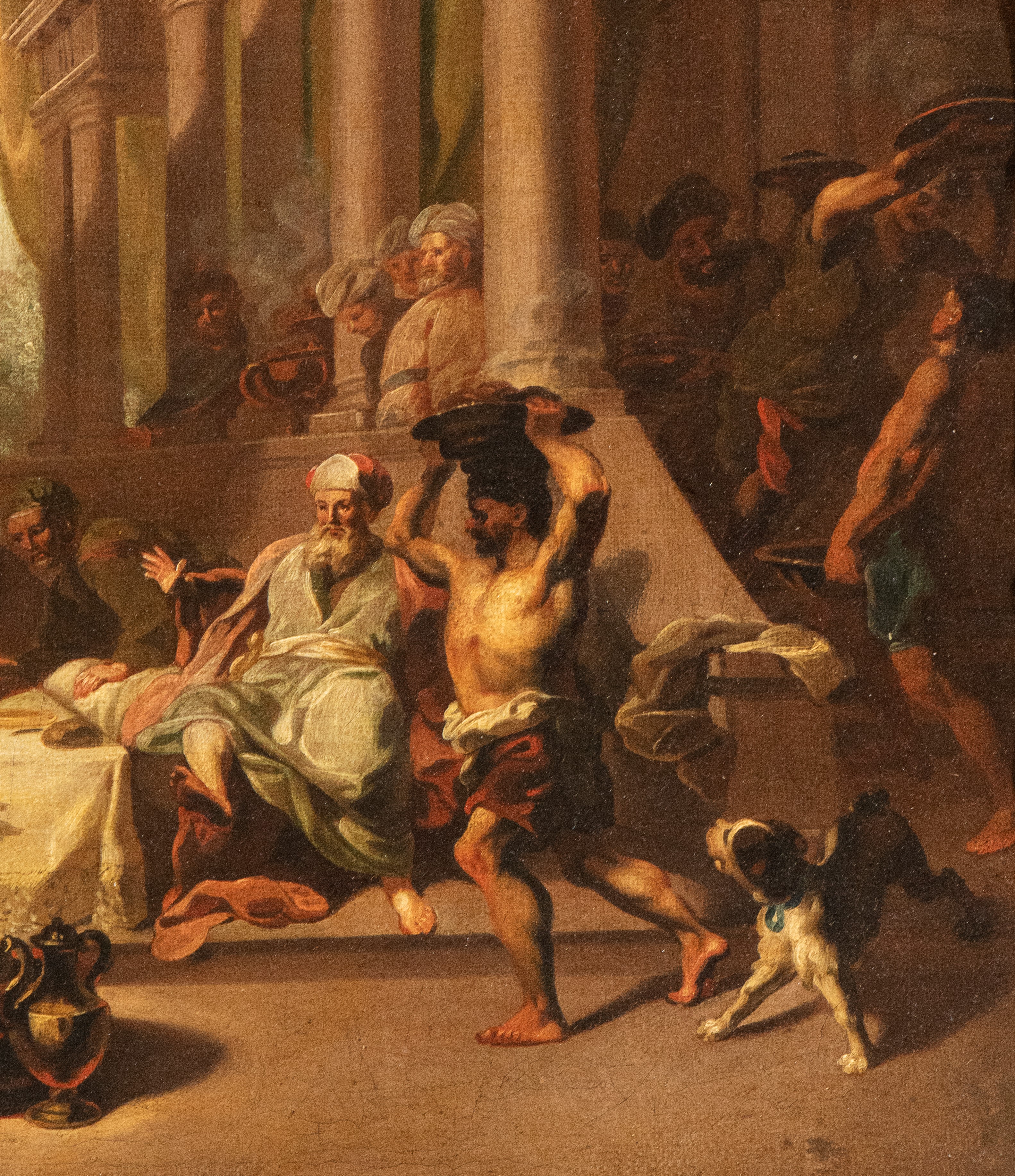 a) Cena a casa di Simone il Fariseo; b) La resurrezione di Lazzaro. Coppia di dipinti