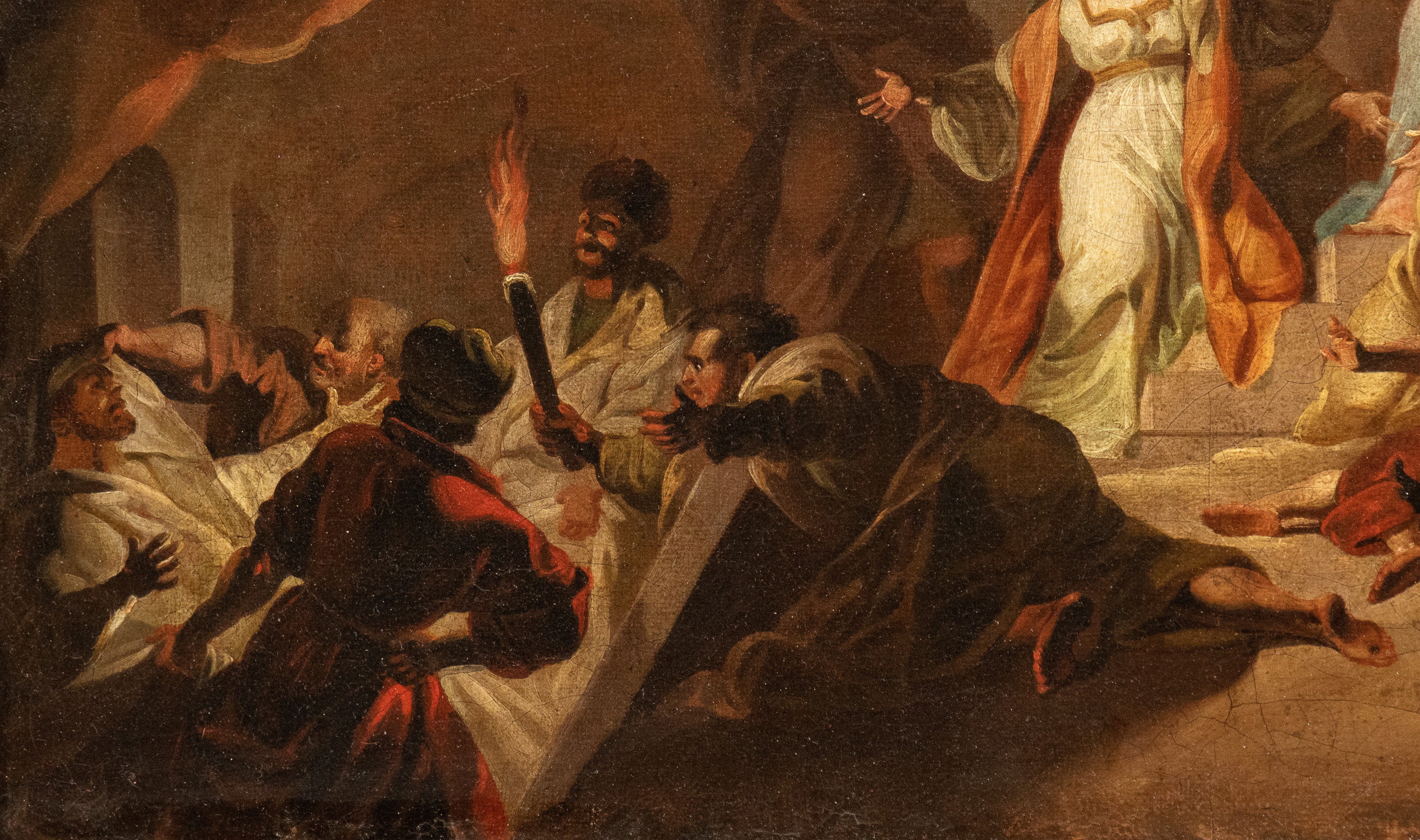 a) Cena a casa di Simone il Fariseo; b) La resurrezione di Lazzaro. Coppia di dipinti