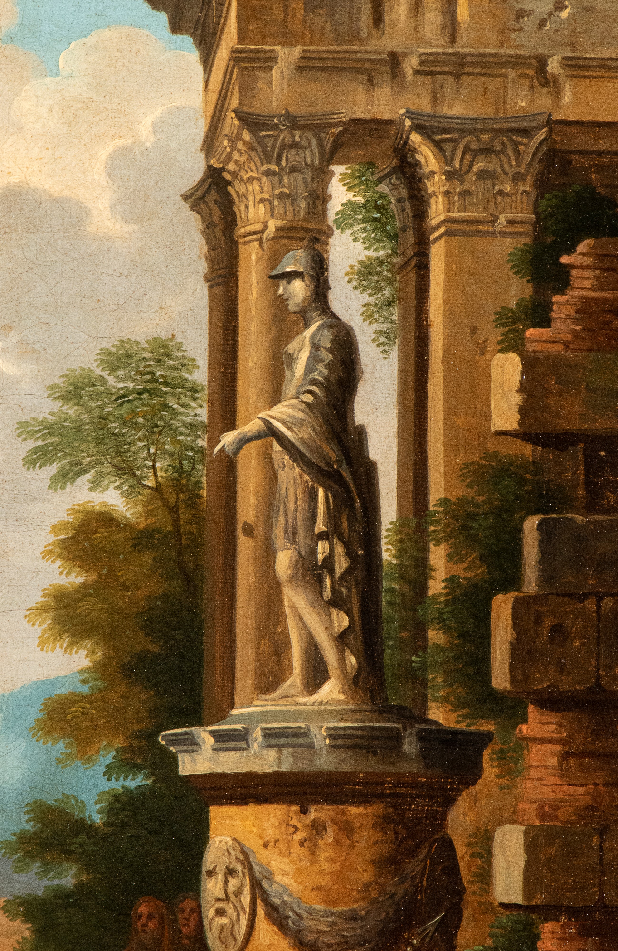 Giovanni Paolo Panini - Paesaggio con rovine classiche e predica di San Pietro, olio su tela