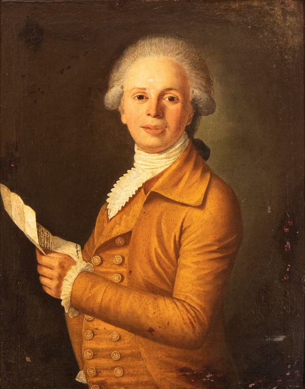 Artista francese, XVIII secolo - Portrait of a gentleman with a letter